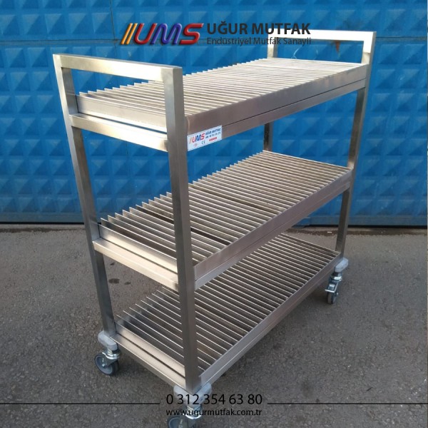 Tableware Plate Draining Trolley