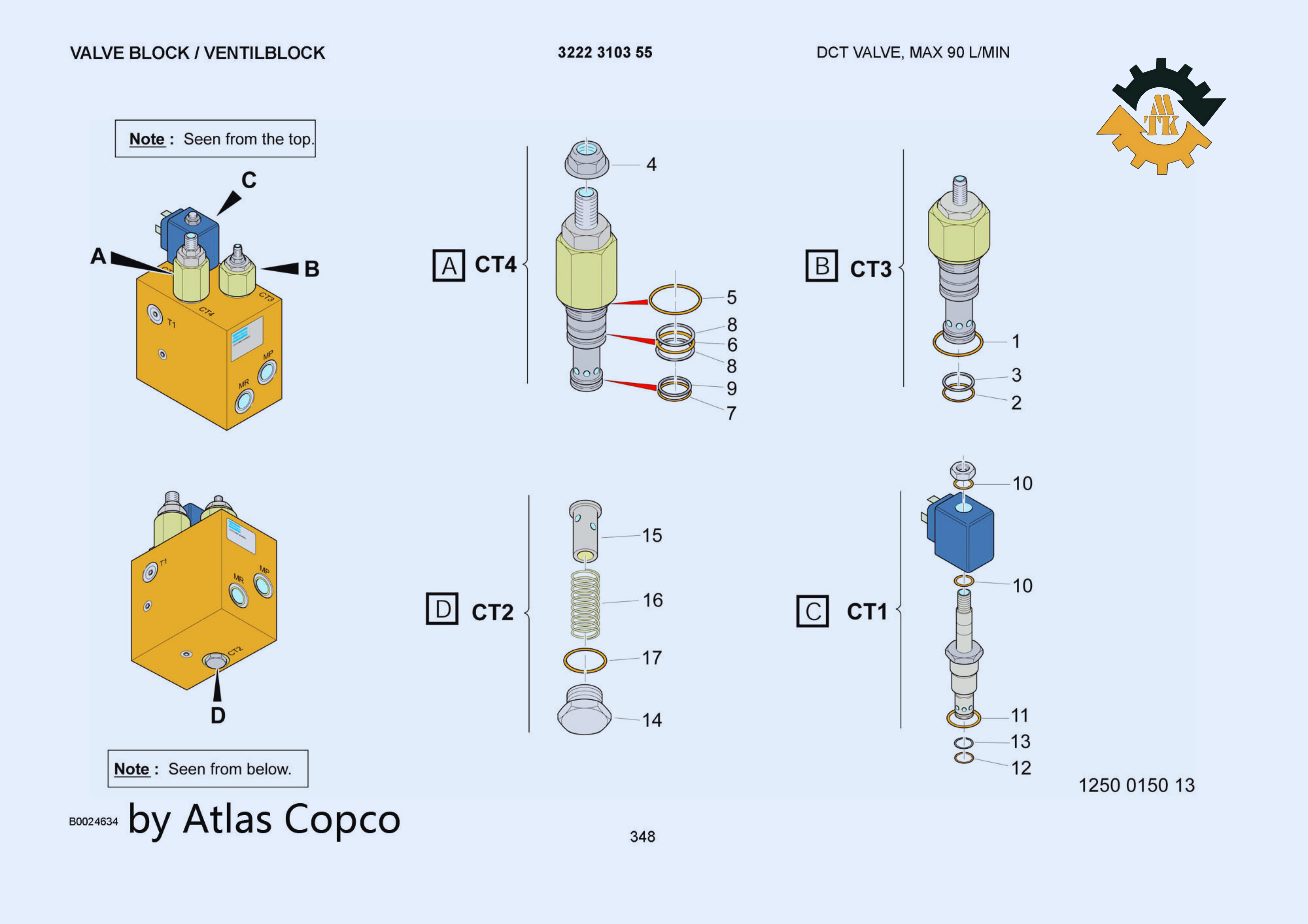 3222310355 & 3222 3103 55 VALVE BLOCK ATLAS COPCO EPIROC