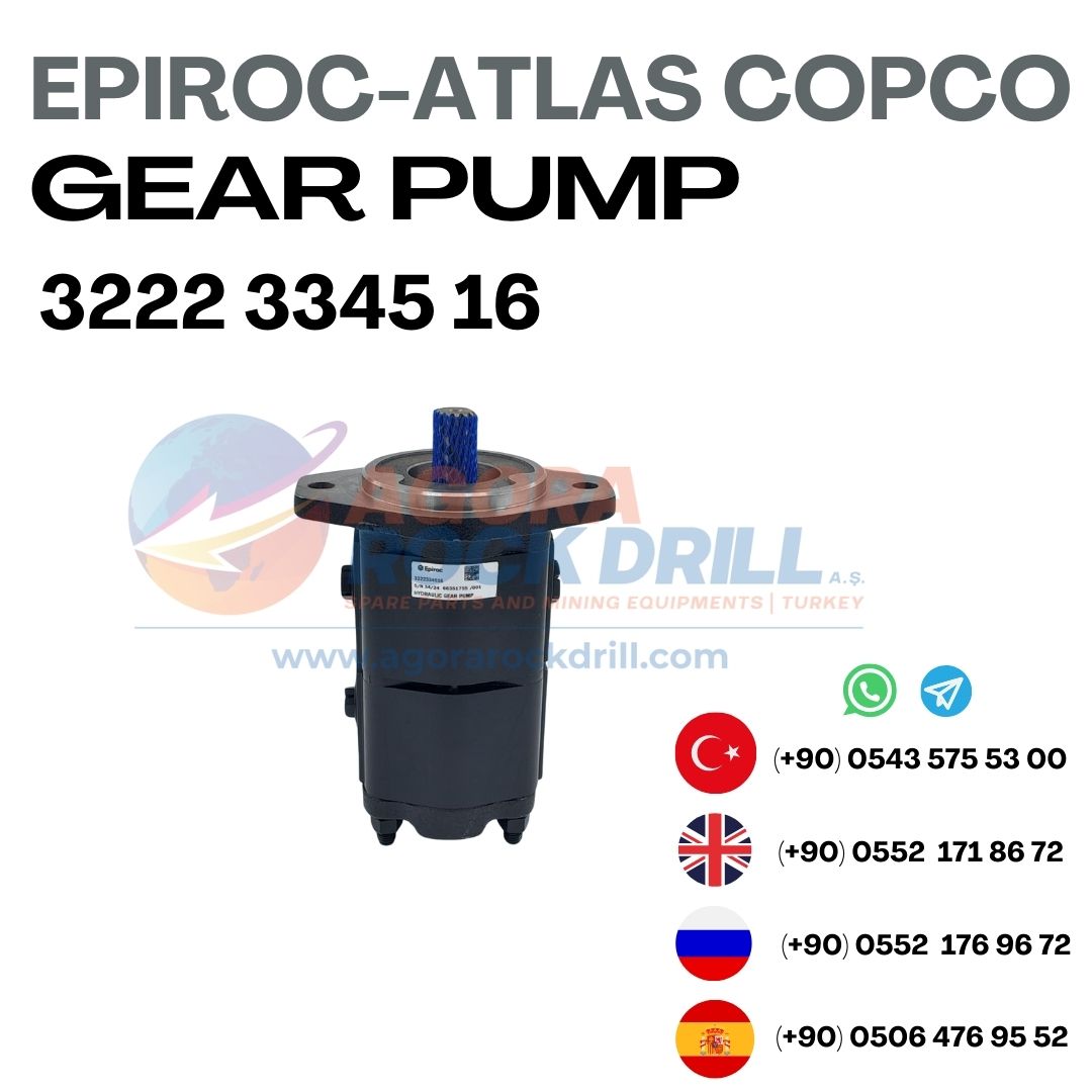 Epiroc - Atlas Copco - Gear Pump - 3222 3345 16 - 3222334516 - 3222-3345-16