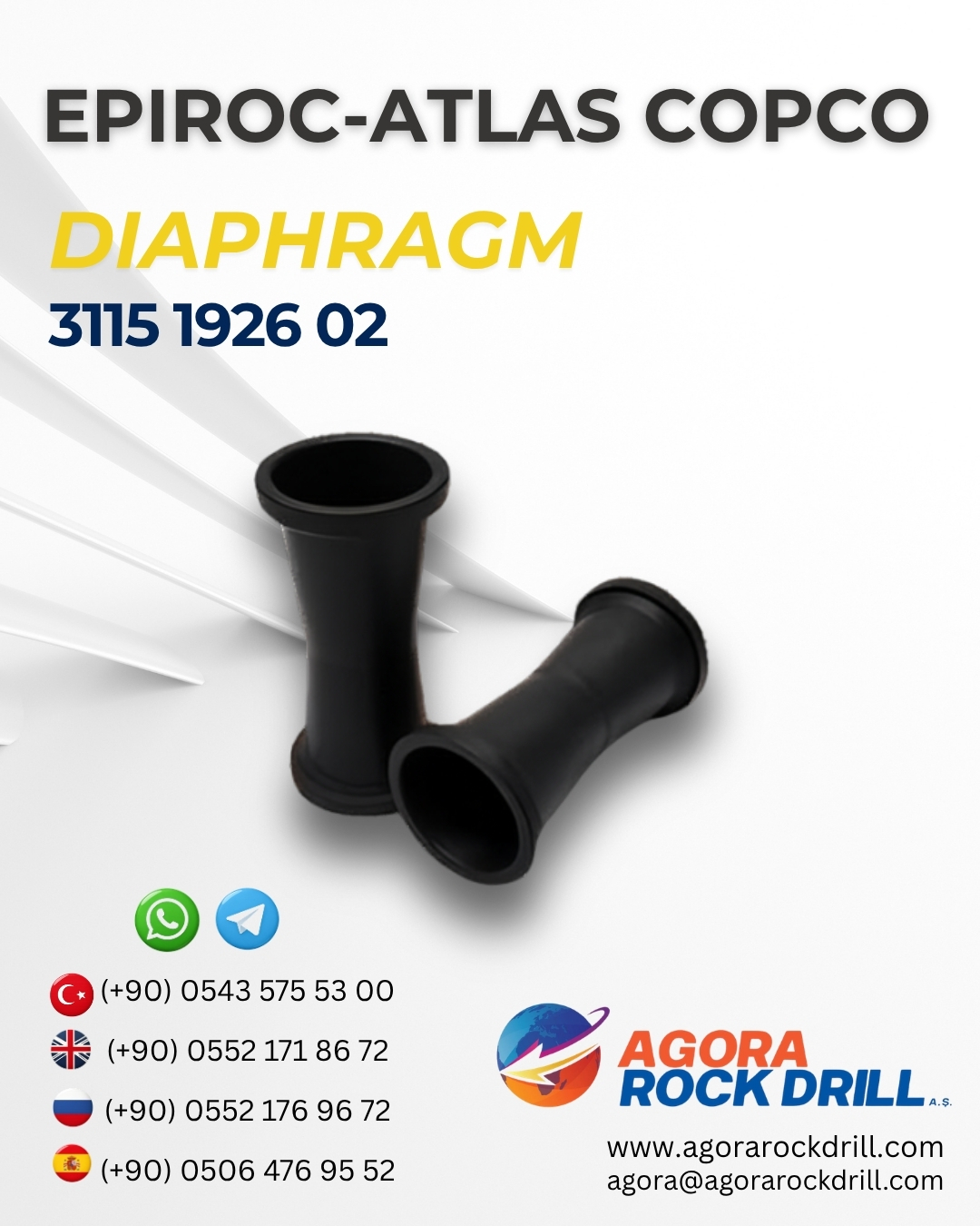 Epiroc - Atlas Copco - Diaphragm - 3115 1926 02 - 3115192602 - 3115-1926-02