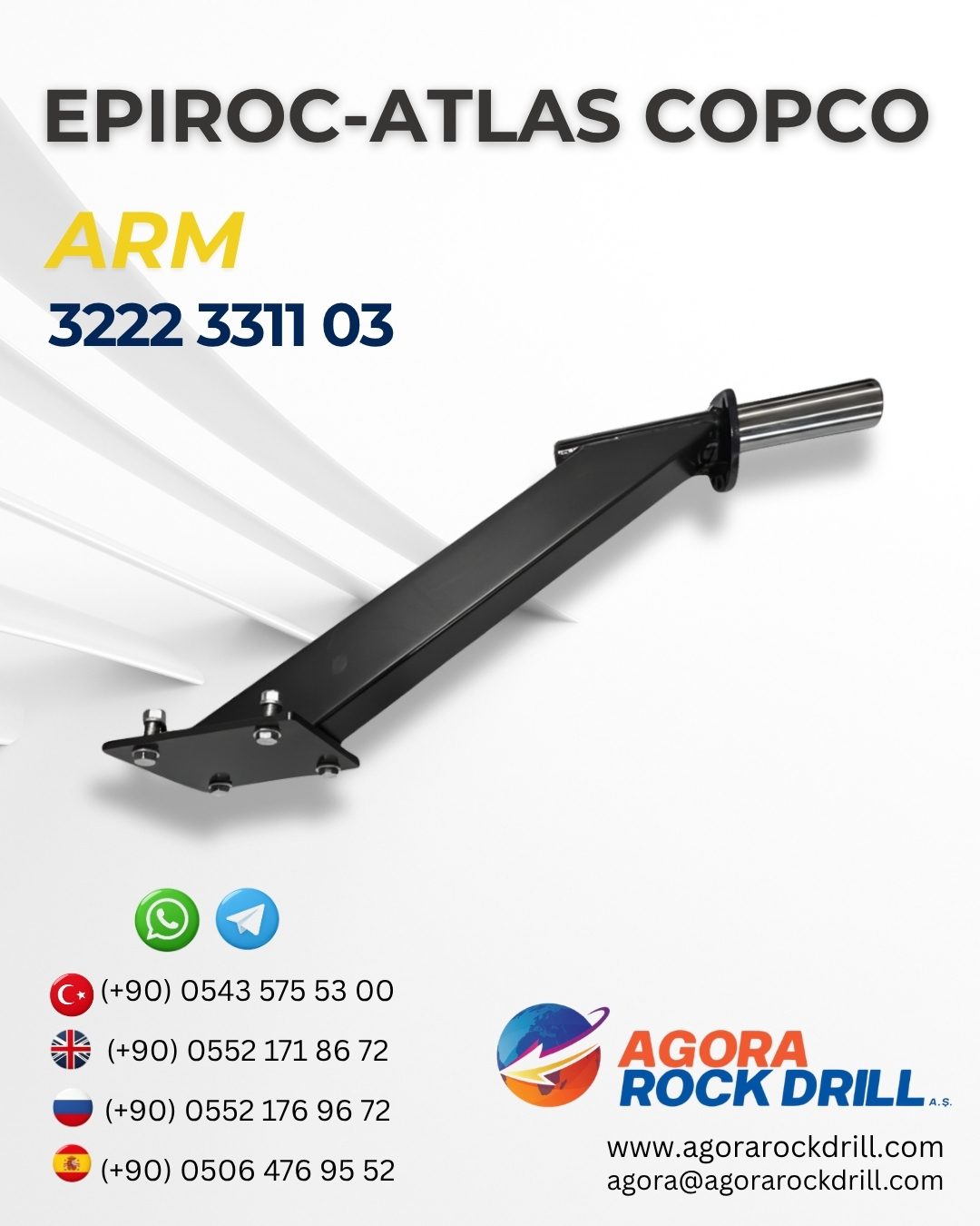 Epiroc - Atlas Copco - Arm - 3222 3311 03 - 3222331103 - 3222-3311-03