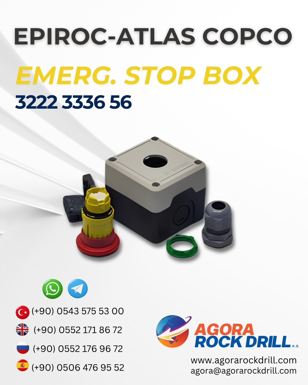 Epiroc - Atlas Copco - Emerg. Stop Box - 3222 3336 56 - 3222333656 - 3222-3336-56