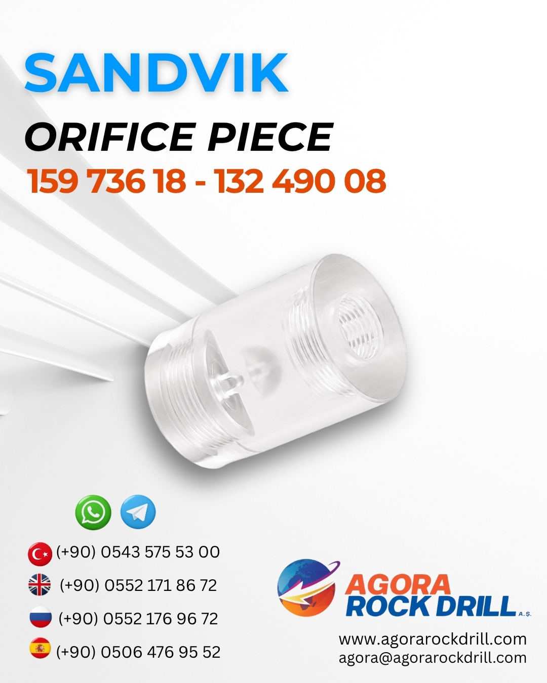 Sandvik - Orifice Piece - 159 736 18 - 132 490 08 / 15973618 - 13249008