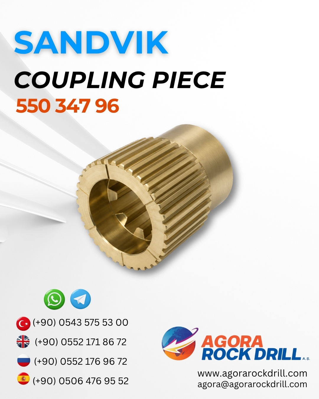 Sandvik - Coupling Piece - 550 347 96 - 55034796