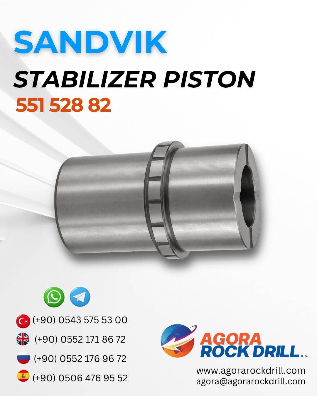 Sandvik - Stabilizer Piston - 551 528 82 - 55152882