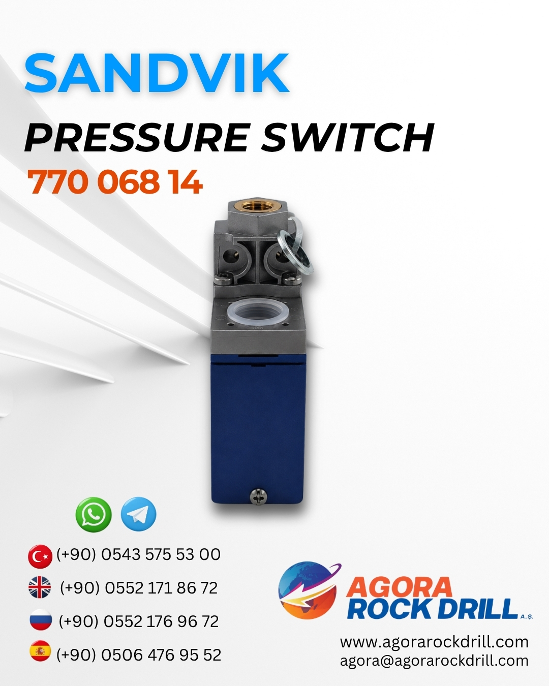 Sandvik - Pressure Switch - 770 068 14 - 77006814