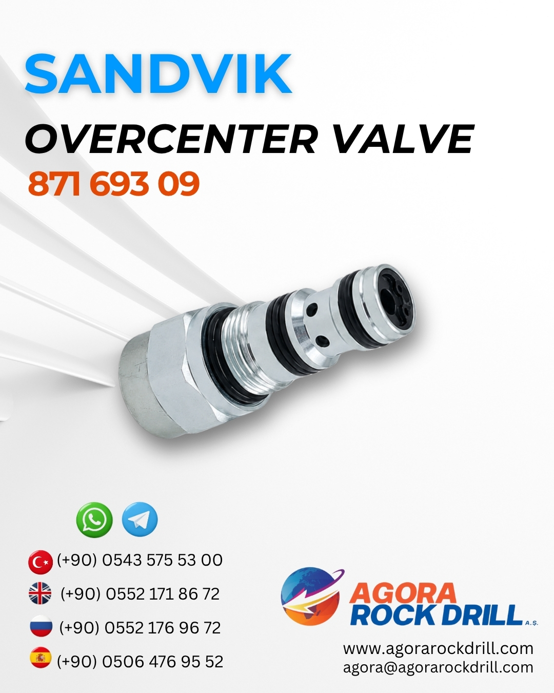 Sandvik - Overcenter Valve - 871 693 09 - 87169309