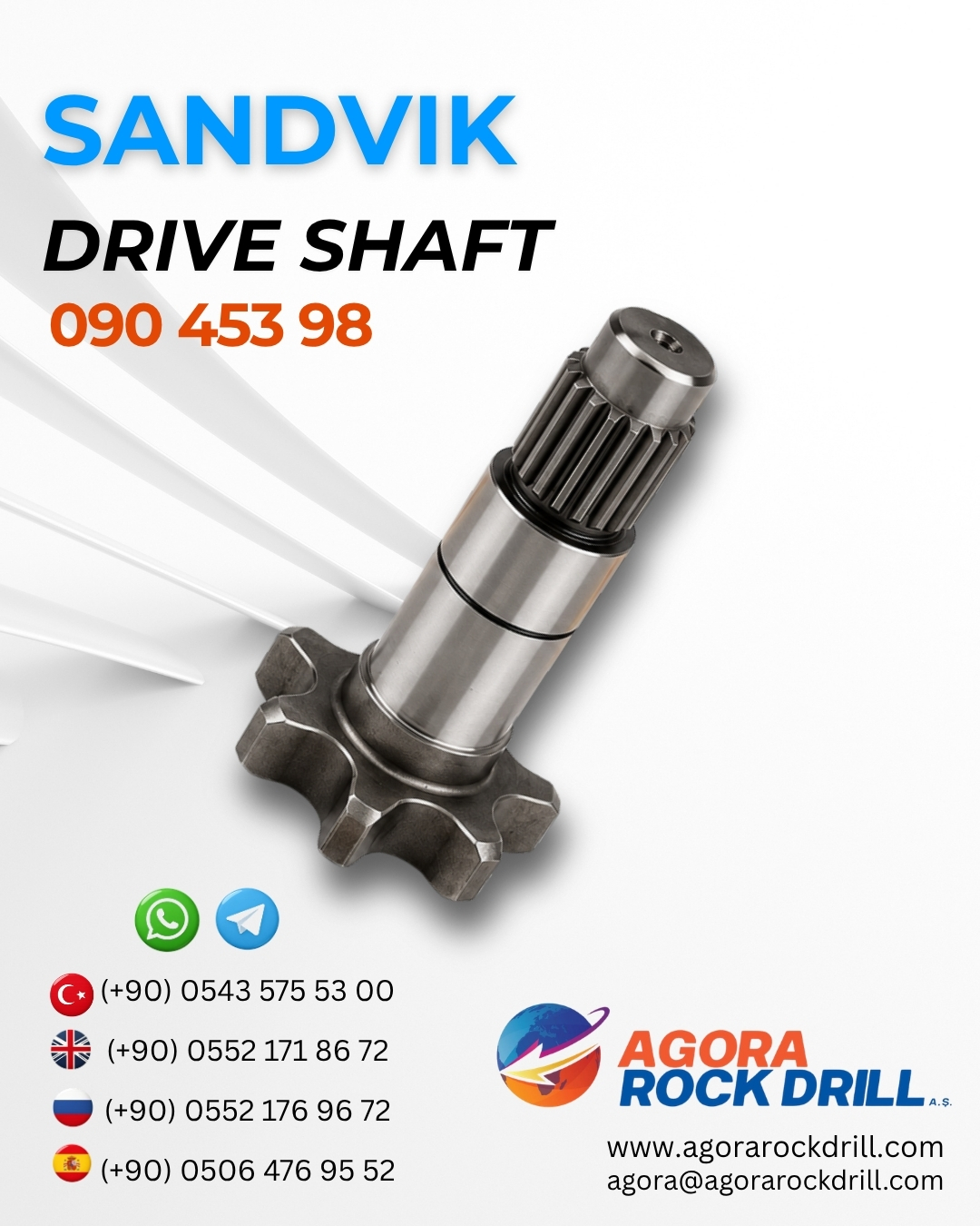 Sandvik - Drive Shaft - 090 453 98 - 09045398