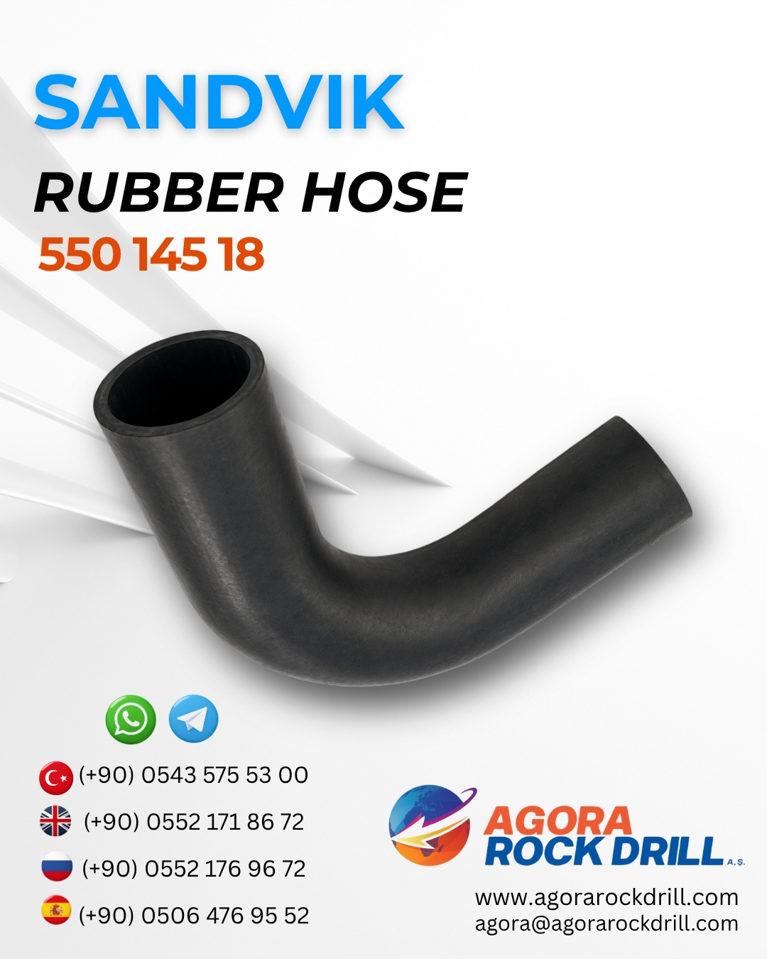Sandvik - Rubber Hose - 550 145 18 - 55014518 