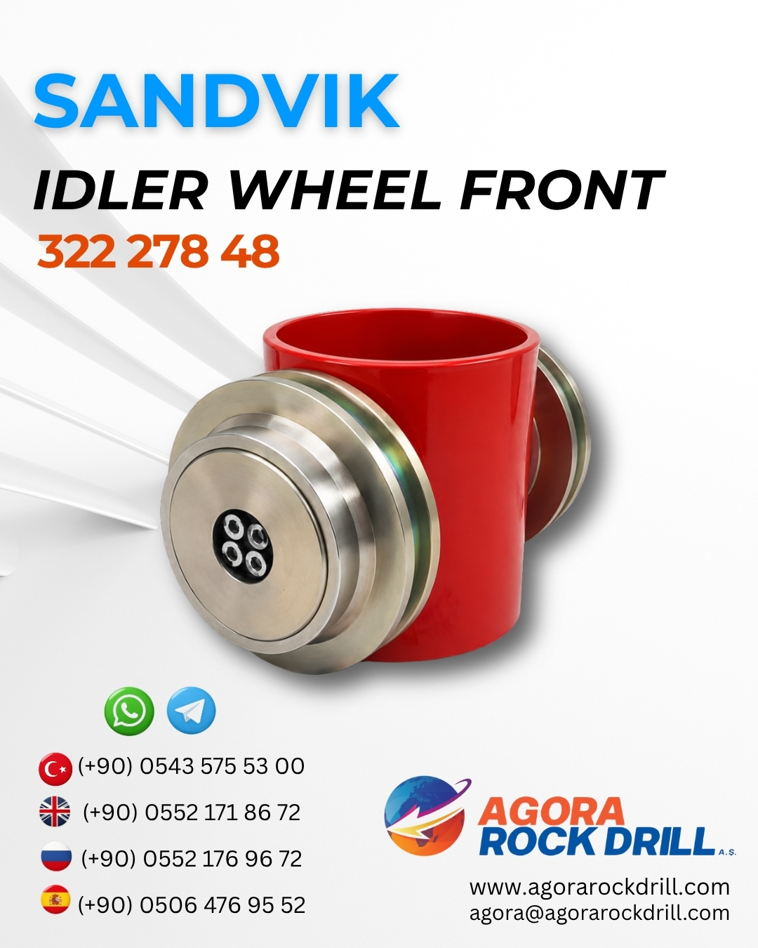 Sandvik - Idler Wheel Front - 322 278 48 - 32227848