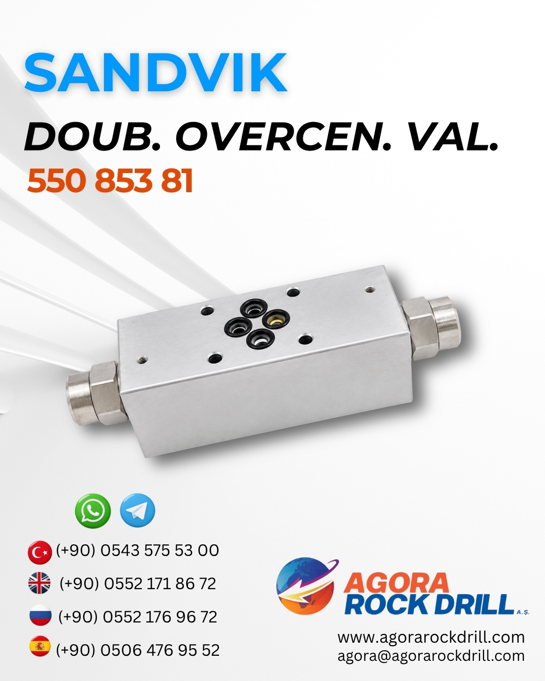 Sandvik - Double Overcenter Valve - 550 853 81 - 55085381 