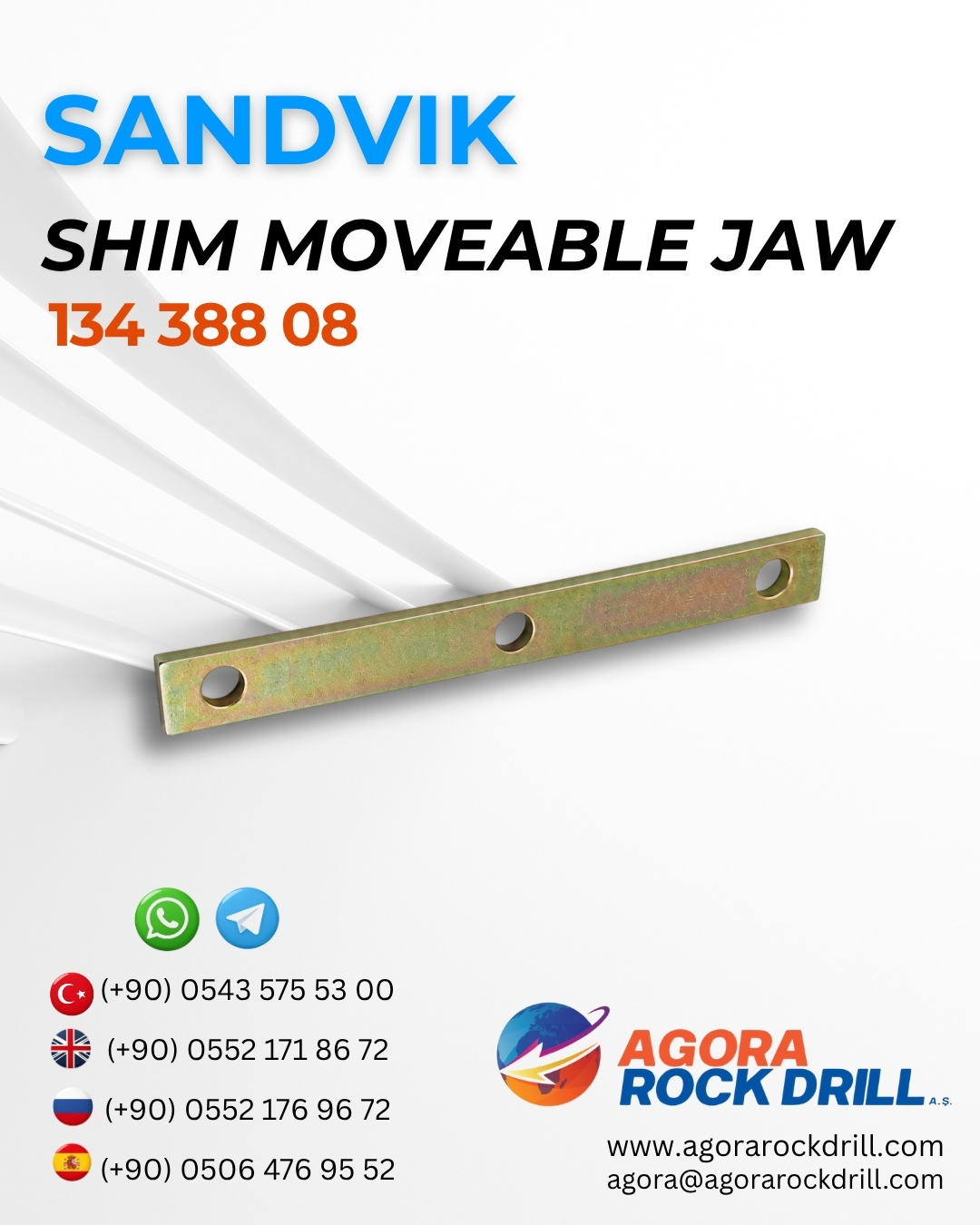 Sandvik - Shim Moveable Jaw - 134 388 08 - 13438808