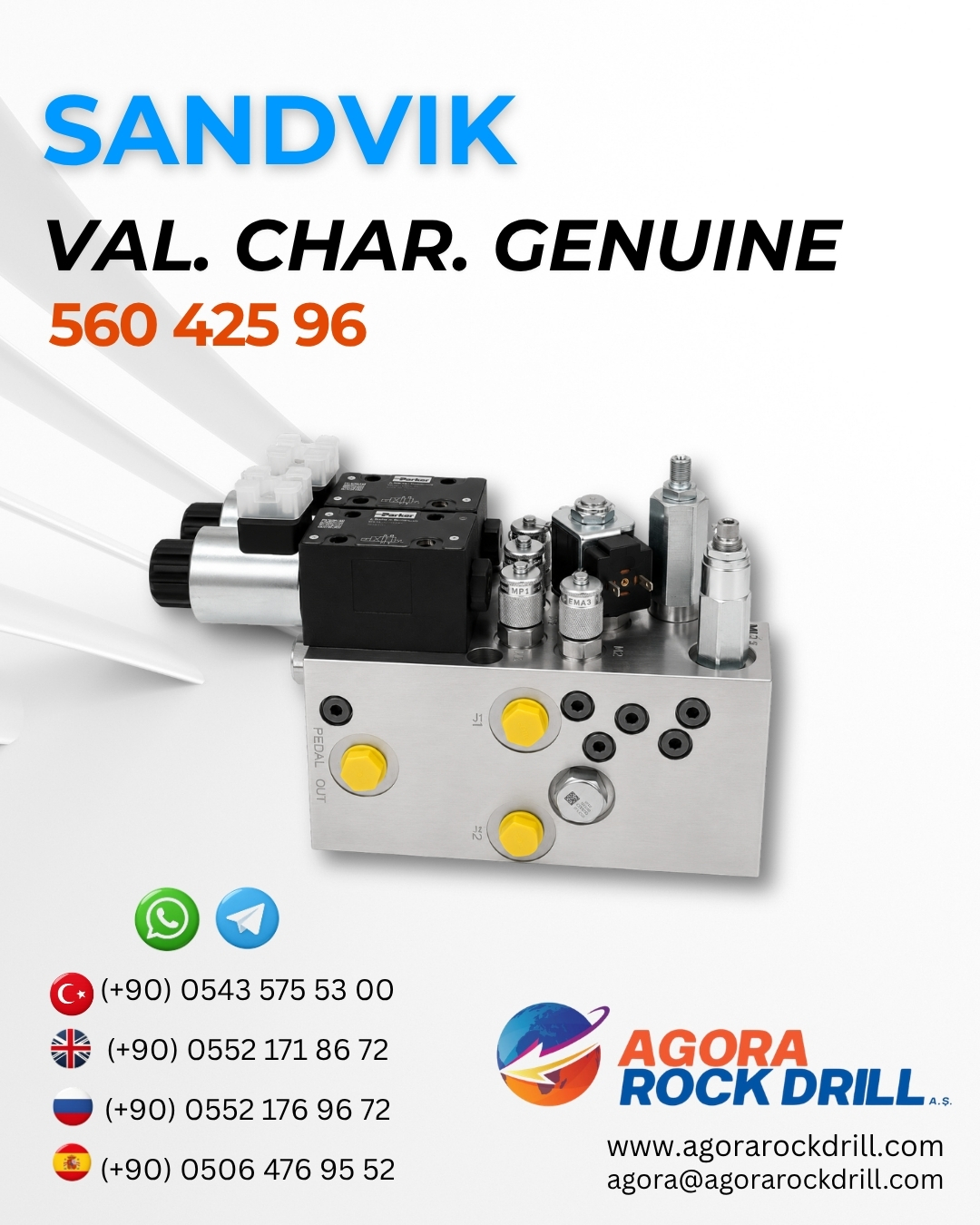 Sandvik - Valve, Charging-Genuine - 560 425 96 - 56042596