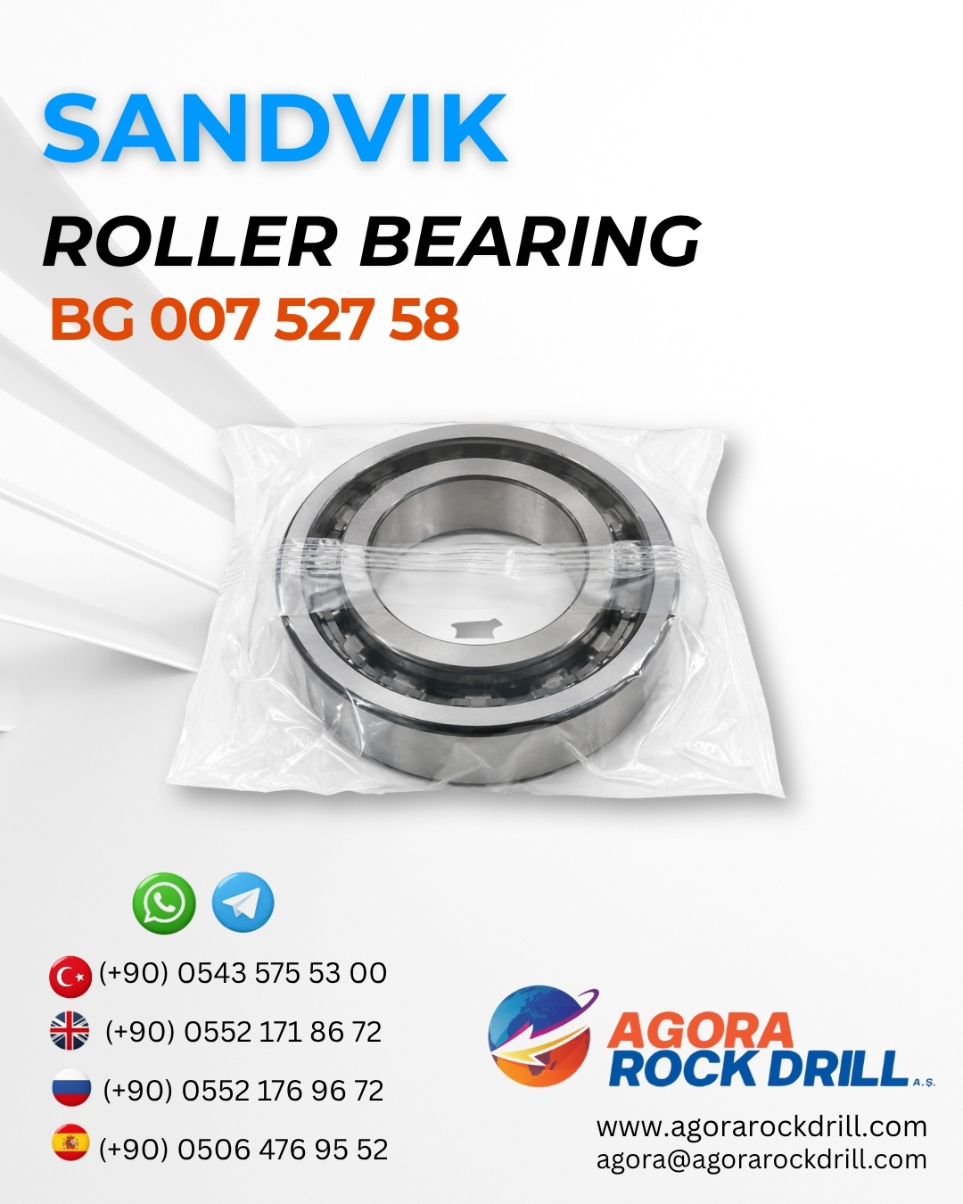 Sandvik - Roller Bearing - BG 007 527 58 - BG00752758 