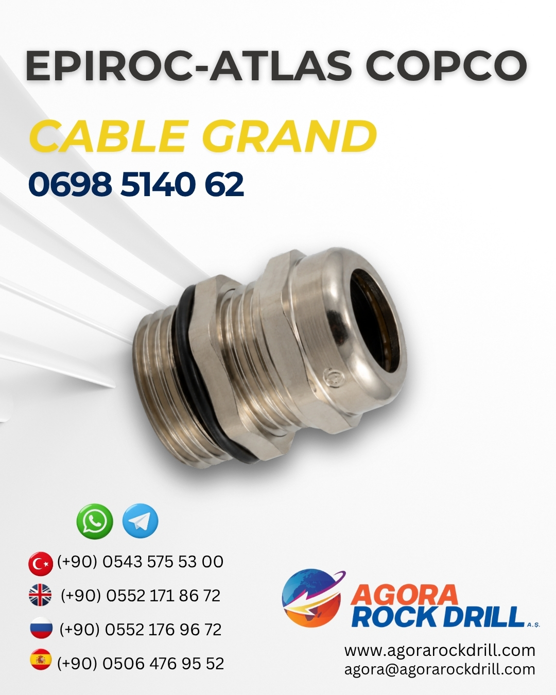 Epiroc - Atlas Copco - Cable Grand - 0698 5140 62 - 0698514062 - 0698-5140-62