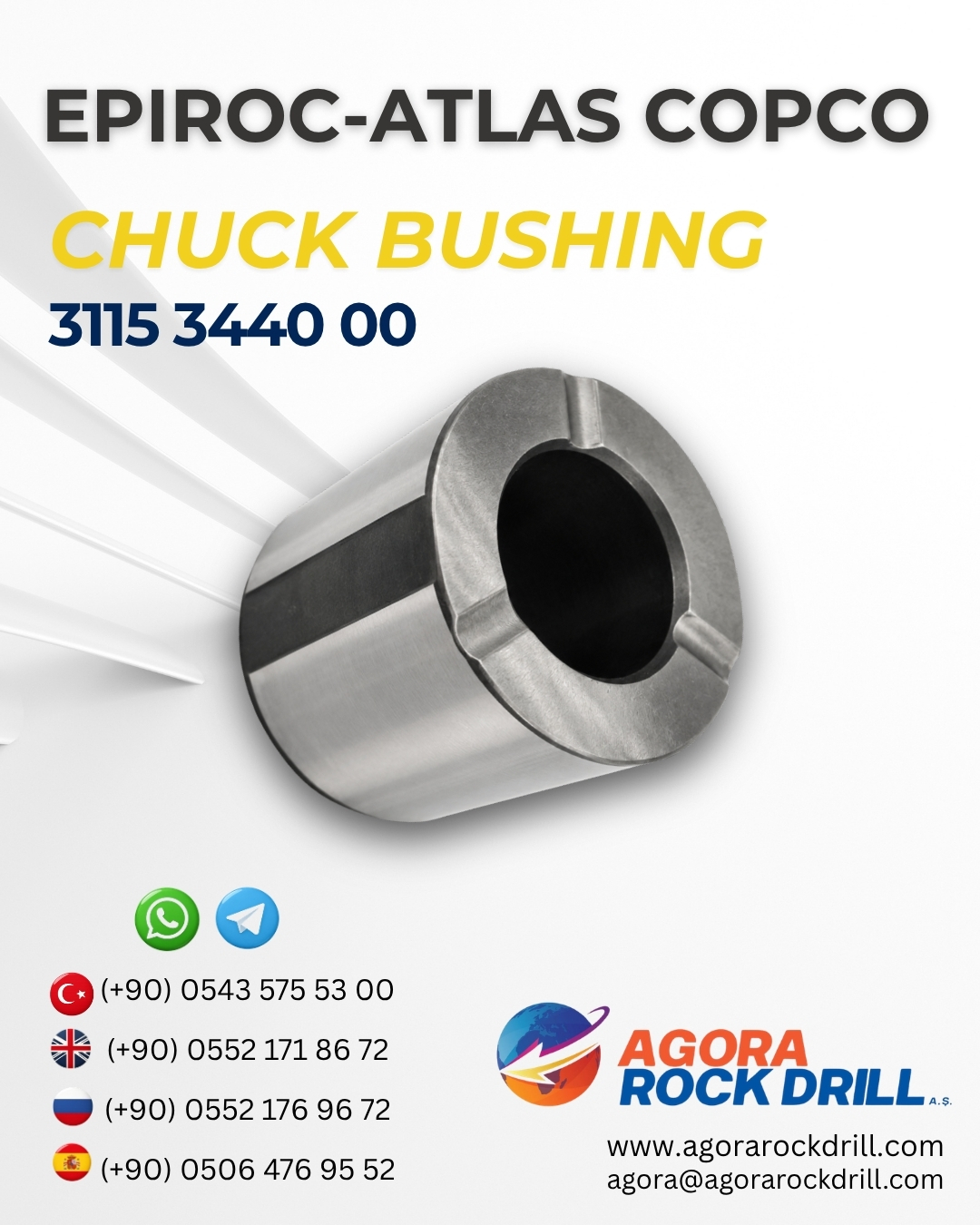 Epiroc - Atlas Copco - Chuck Bushing - 3115 3440 00 - 3115344000 - 3115-3440-00