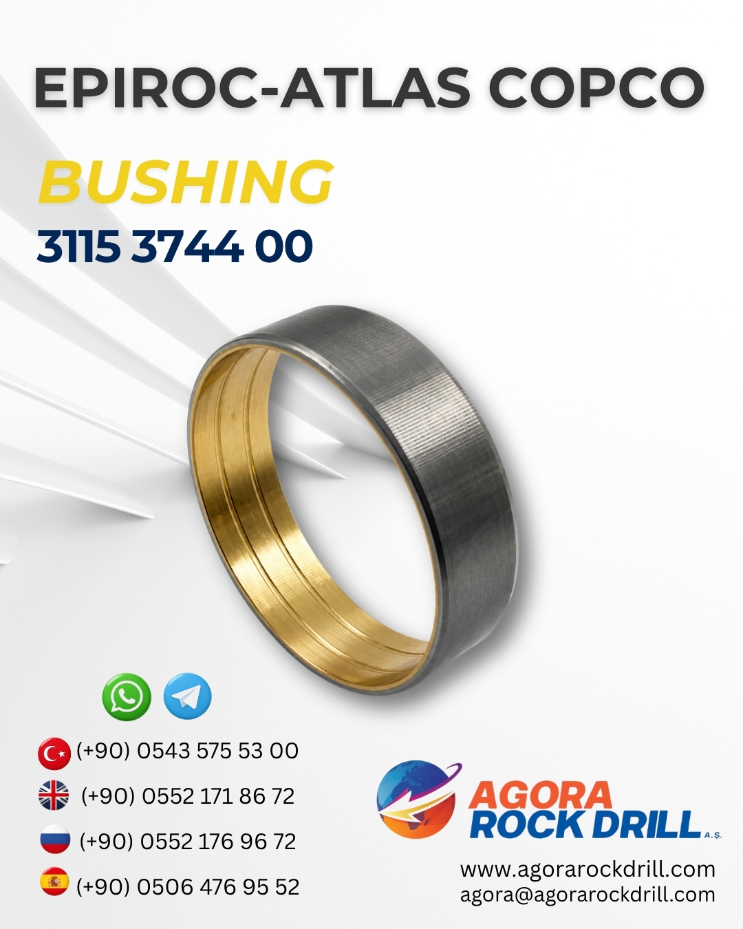 Epiroc - Atlas Copco - Bushing - 3115 3744 00 - 3115374400 - 3115-3744-00
