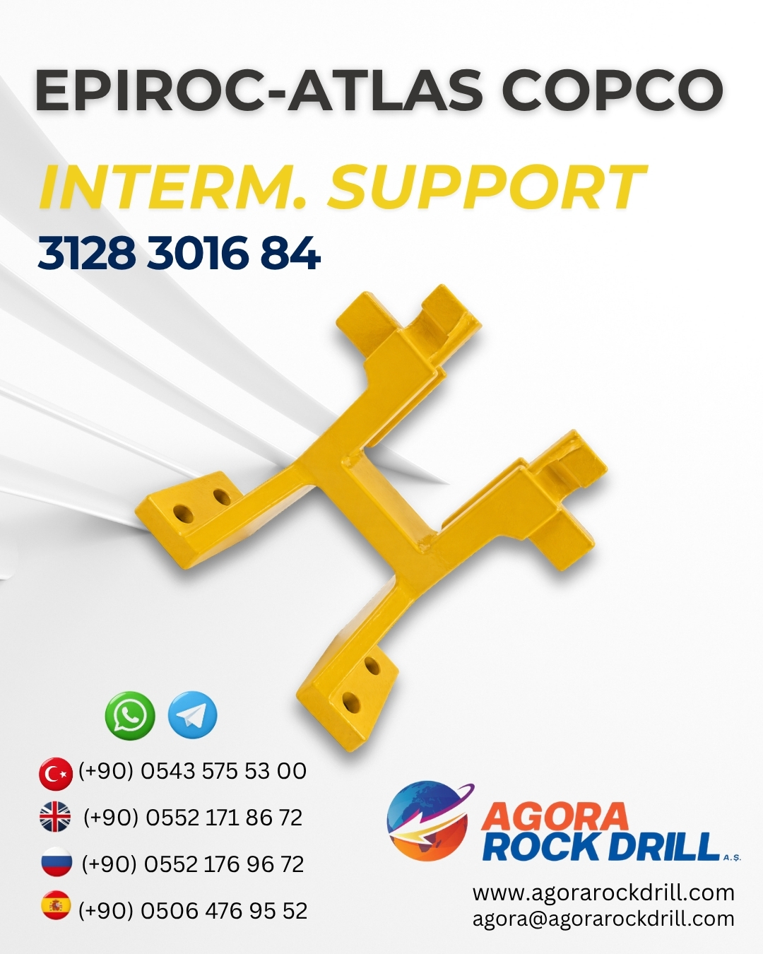 Epiroc - Atlas Copco - Interm. Support - 3128 3016 84 - 3128301684 - 3128-3016-84 