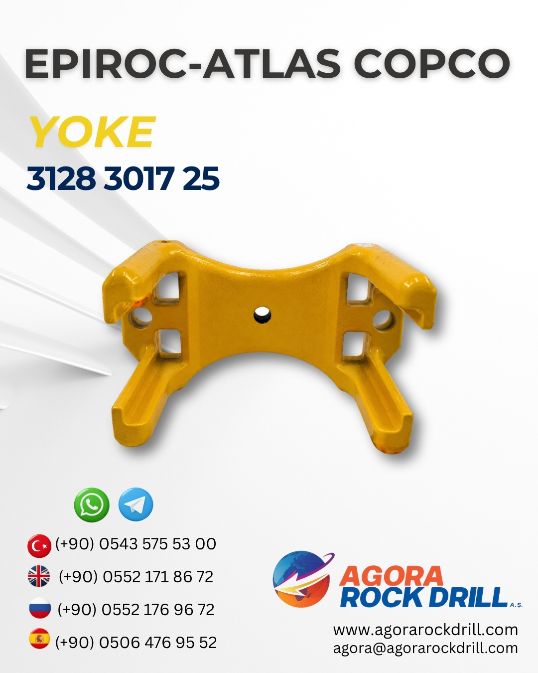 Epiroc - Atlas Copco -  Yoke - 3128 3017 25 - 3128301725 - 3128-3017-25