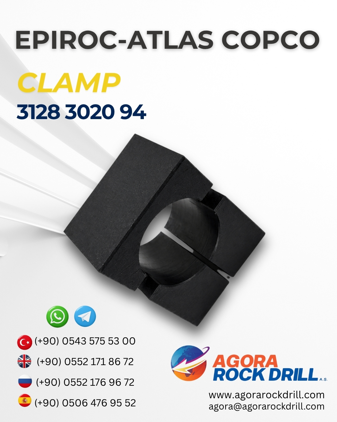 Epiroc - Atlas Copco - Clamp - 3128 3020 94 - 3128302094 - 3128-3020-94