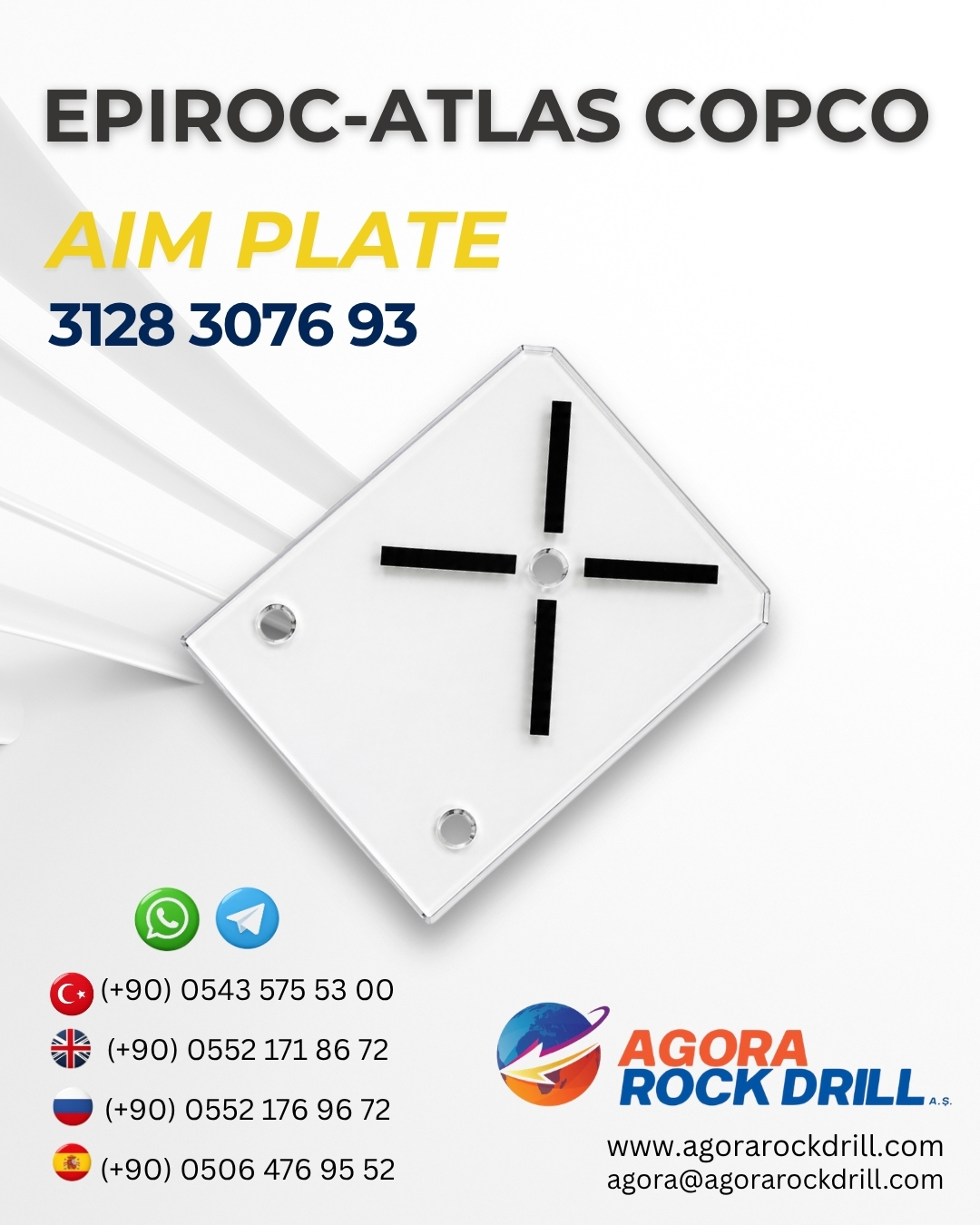 Epiroc - Atlas Copco - Aım Plate - 3128 3076 93 - 3128307693 - 3128-3076-93