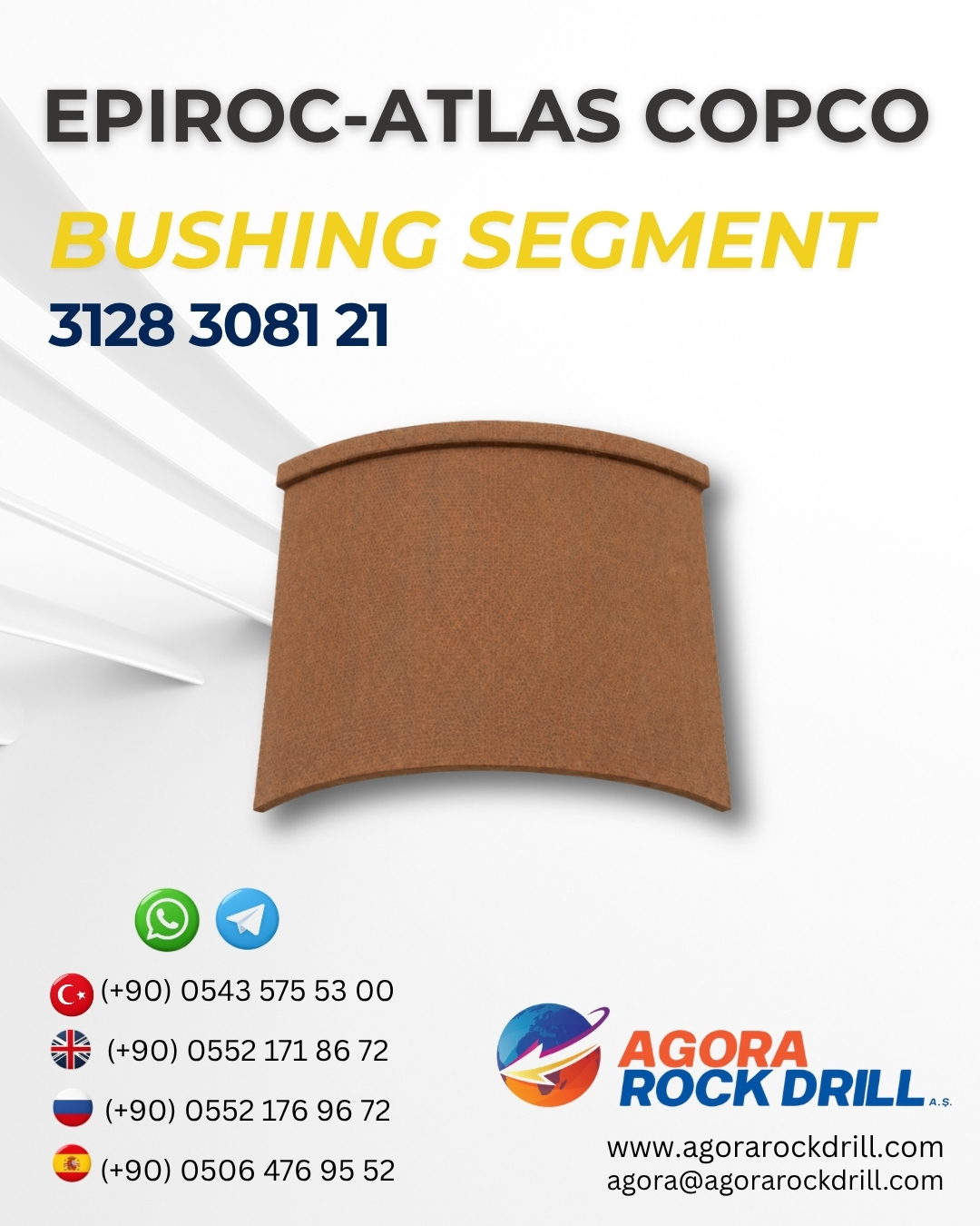 Epiroc - Atlas Copco - Bushing Segment - 3128 3081 21 - 3128308121 - 3128-3081-21