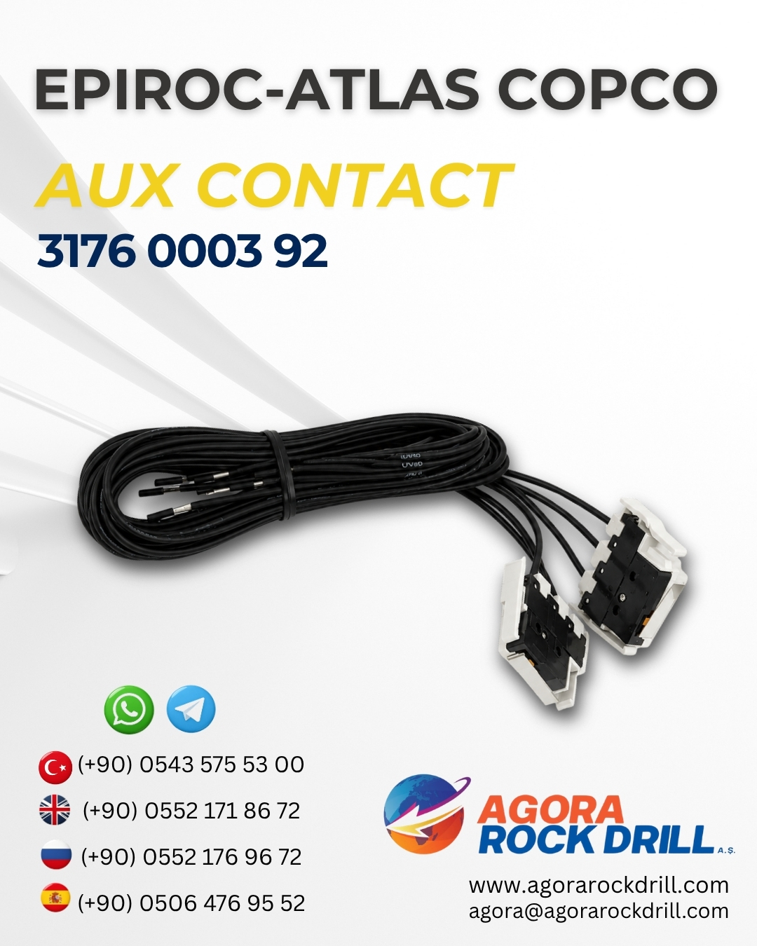 Epiroc - Atlas Copco - Aux Contact - 3176 0003 92 - 3176000392 - 3176-0003-92