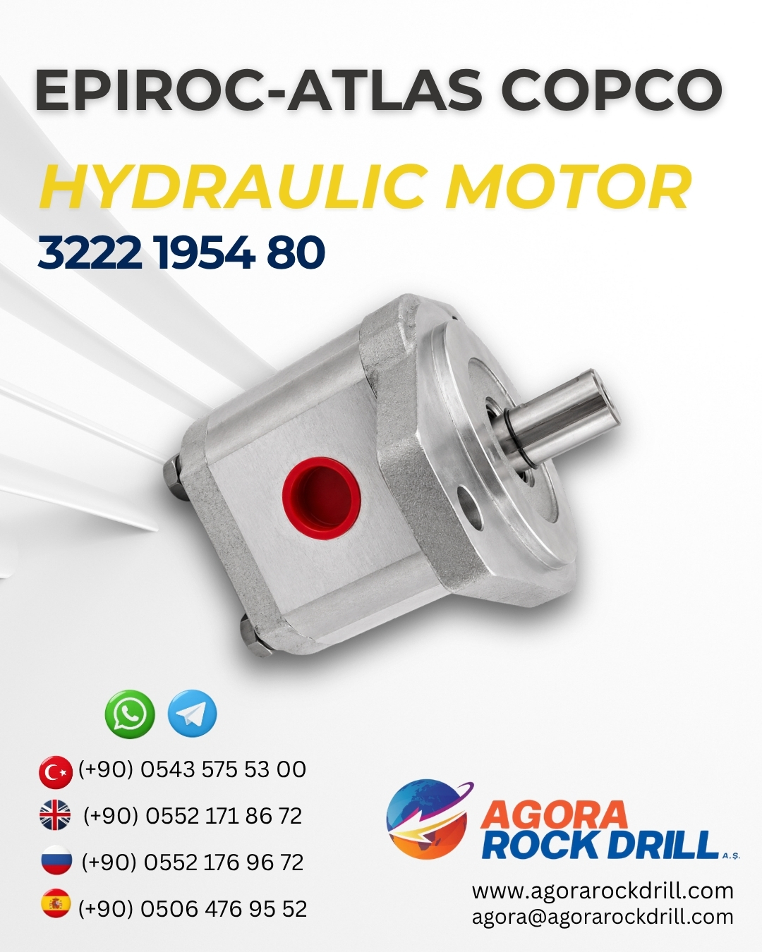Epiroc - Atlas Copco - Hydraulic Motor - 3222 1954 80 - 3222195480 - 3222-1954-80