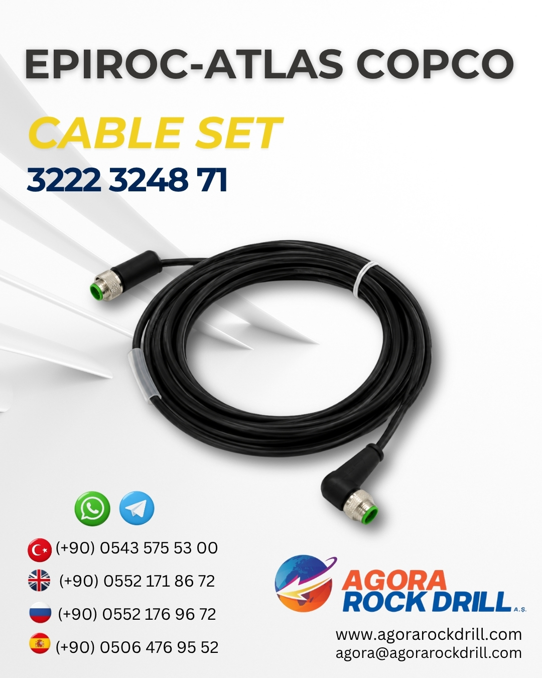 Epiroc - Atlas Copco - Cable Set - 3222 3248 71 - 3222324871 - 3222-3248-71