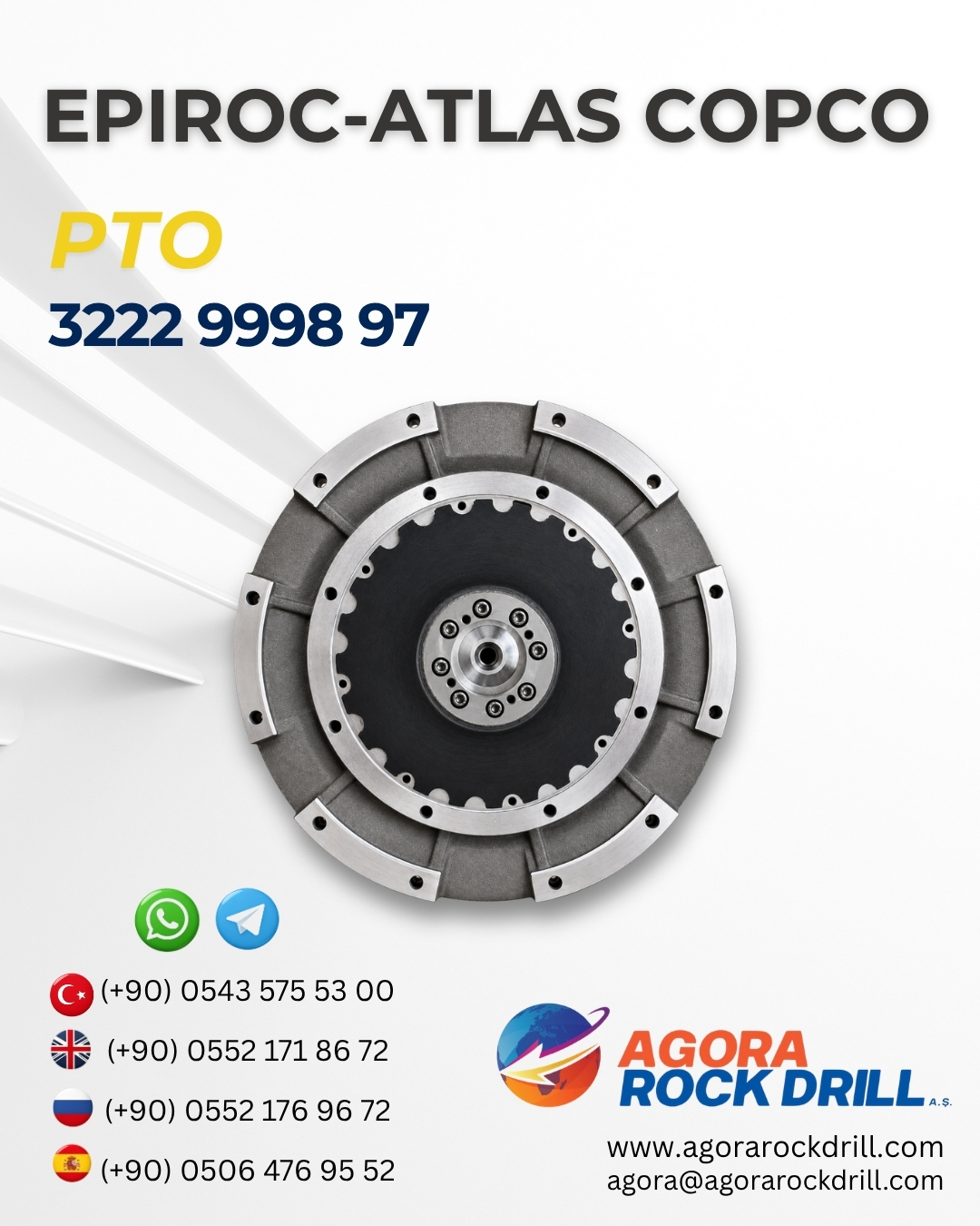 Epiroc - Atlas Copco - Pto - 3222 9998 97 - 3222999897 - 3222-9998-97