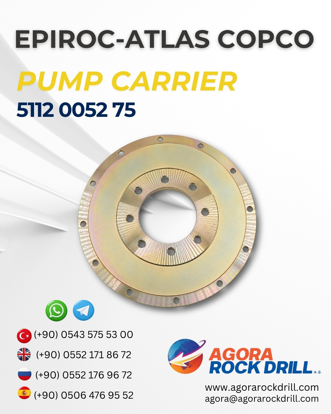 Epiroc - Atlas Copco - Pump Carrier - 5112 0052 75 - 5112005275 - 5112-0052-75