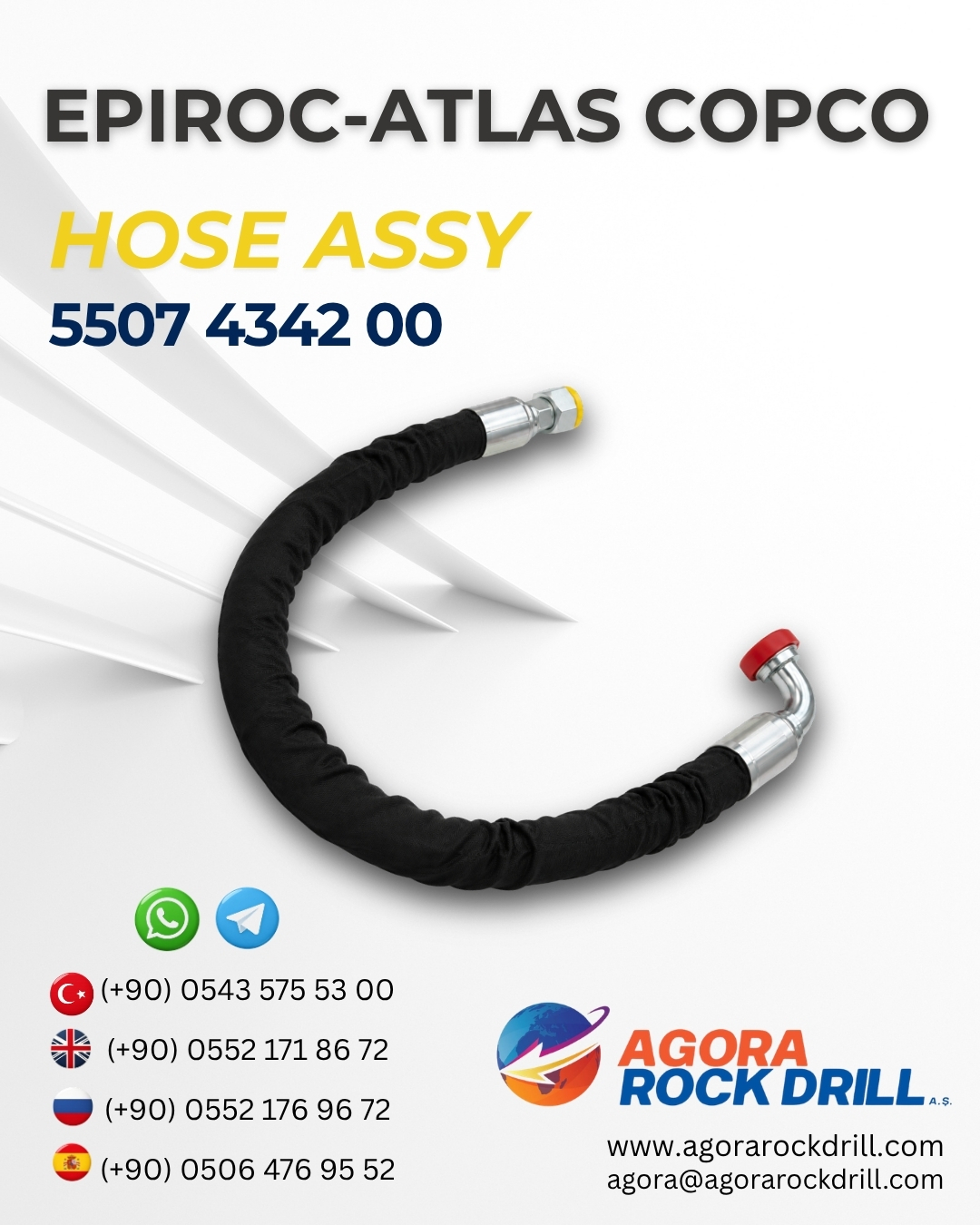 Epiroc - Atlas Copco - Hose Assy - 5507 4342 00 - 5507434200 - 5507-4342-00 