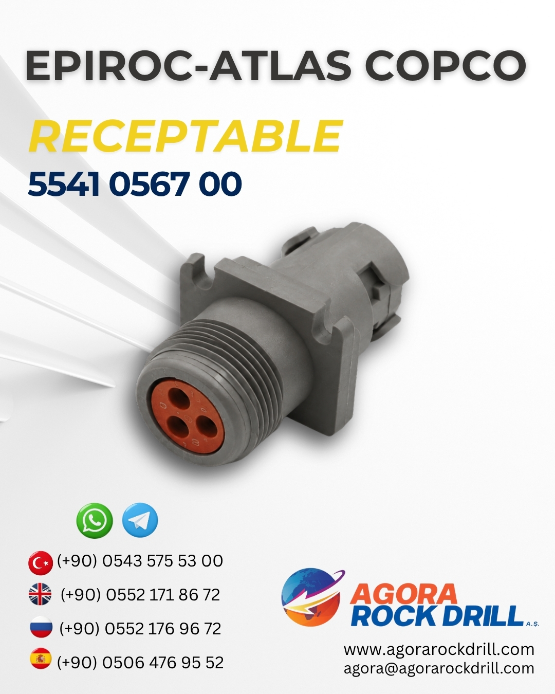 Epiroc - Atlas Copco - Receptable - 5541 0567 00 - 5541056700 - 5541-0567-00