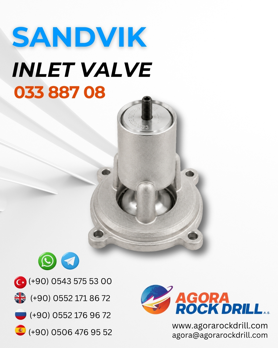 Sandvik - Inlet Valve - 033 887 08 - 03388708