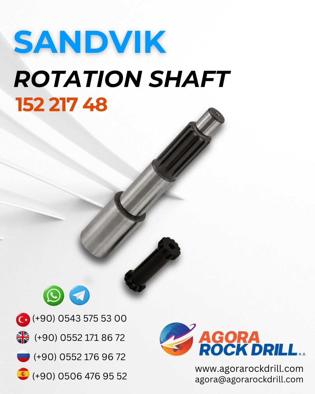 Sandvik - Rotation Shaft - 152 217 48 - 15221748
