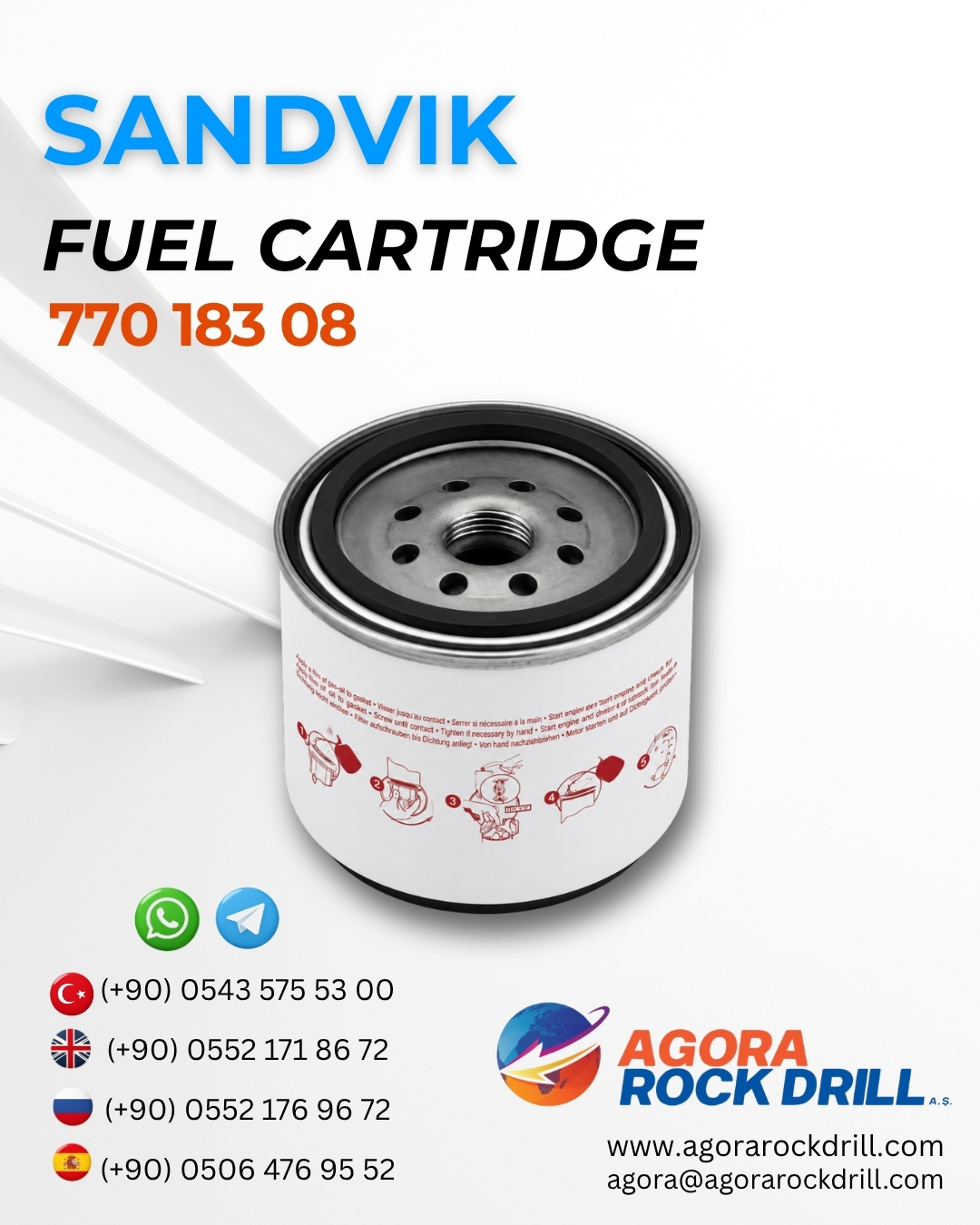 Sandvik - Fuel Cartridge - 770 183 08 - 77018308