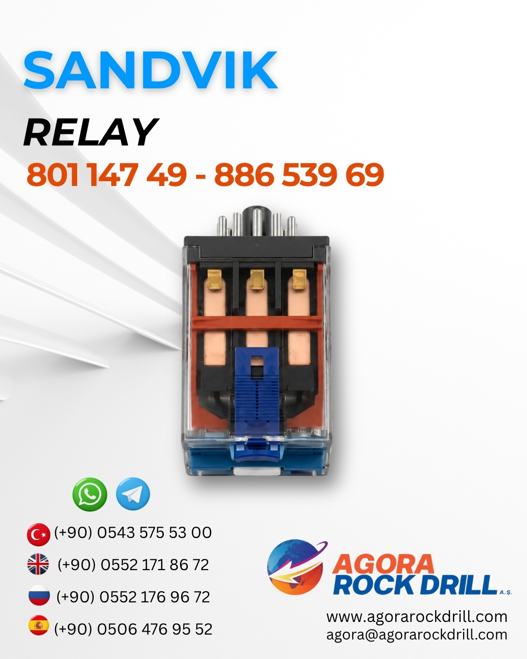 Sandvik - Relay - 801 147 49 - 886 539 69 / 80114749 - 88653969