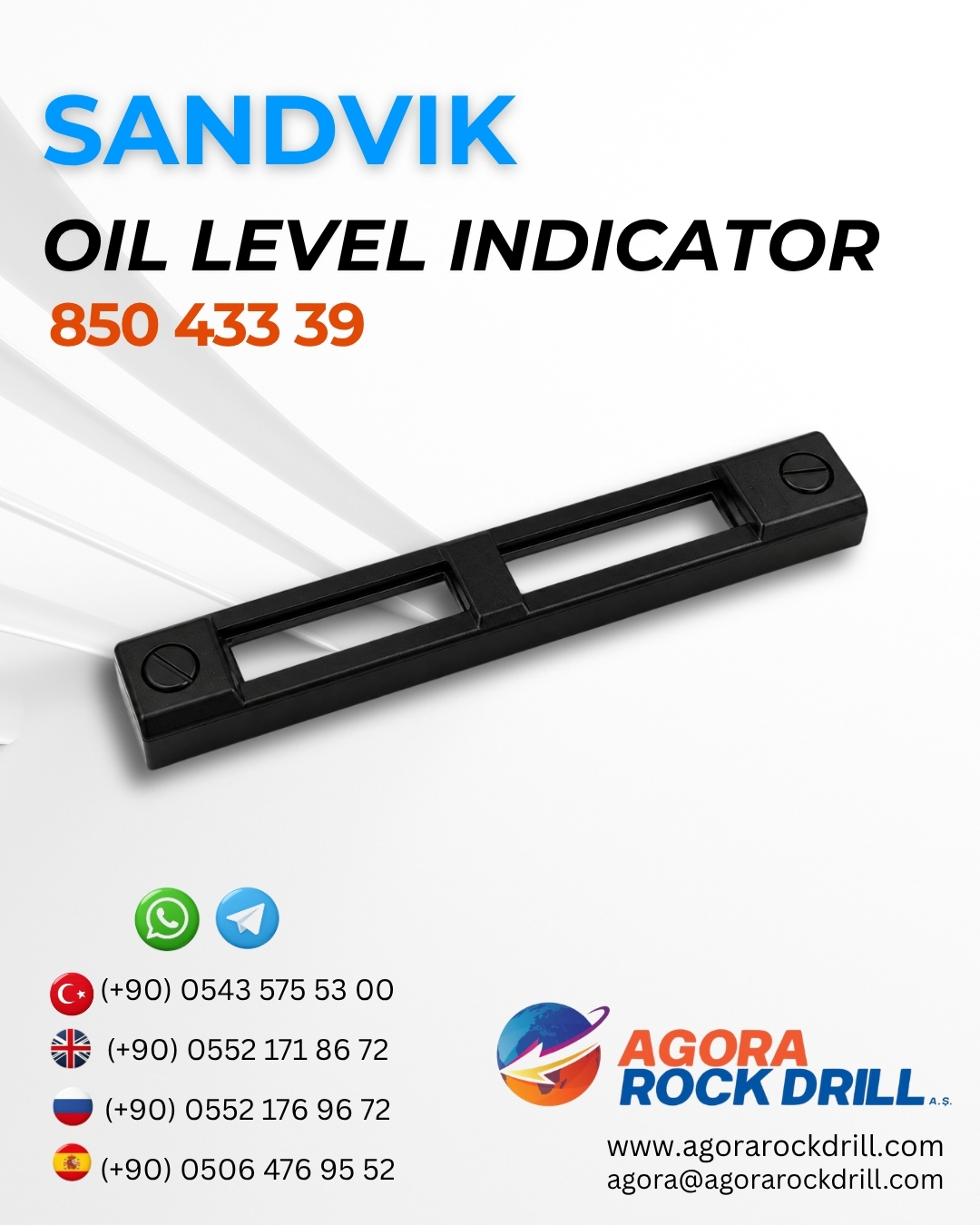 Sandvik - Oil Level İndicator - 850 433 39 - 85043339