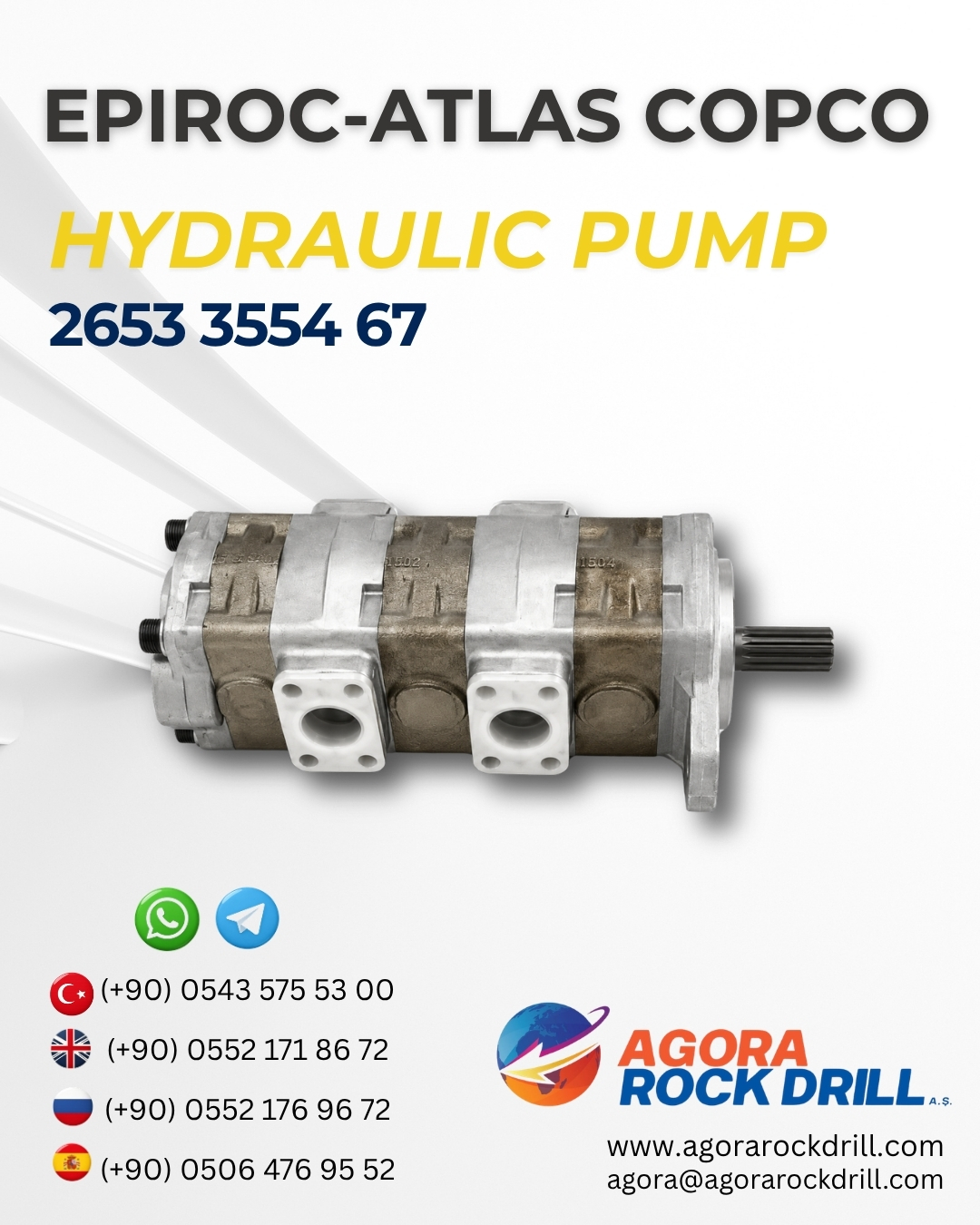 Epiroc - Atlas Copco - Hydraulic Pump - 2653 3554 67 - 2653355467 - 2653-3554-67