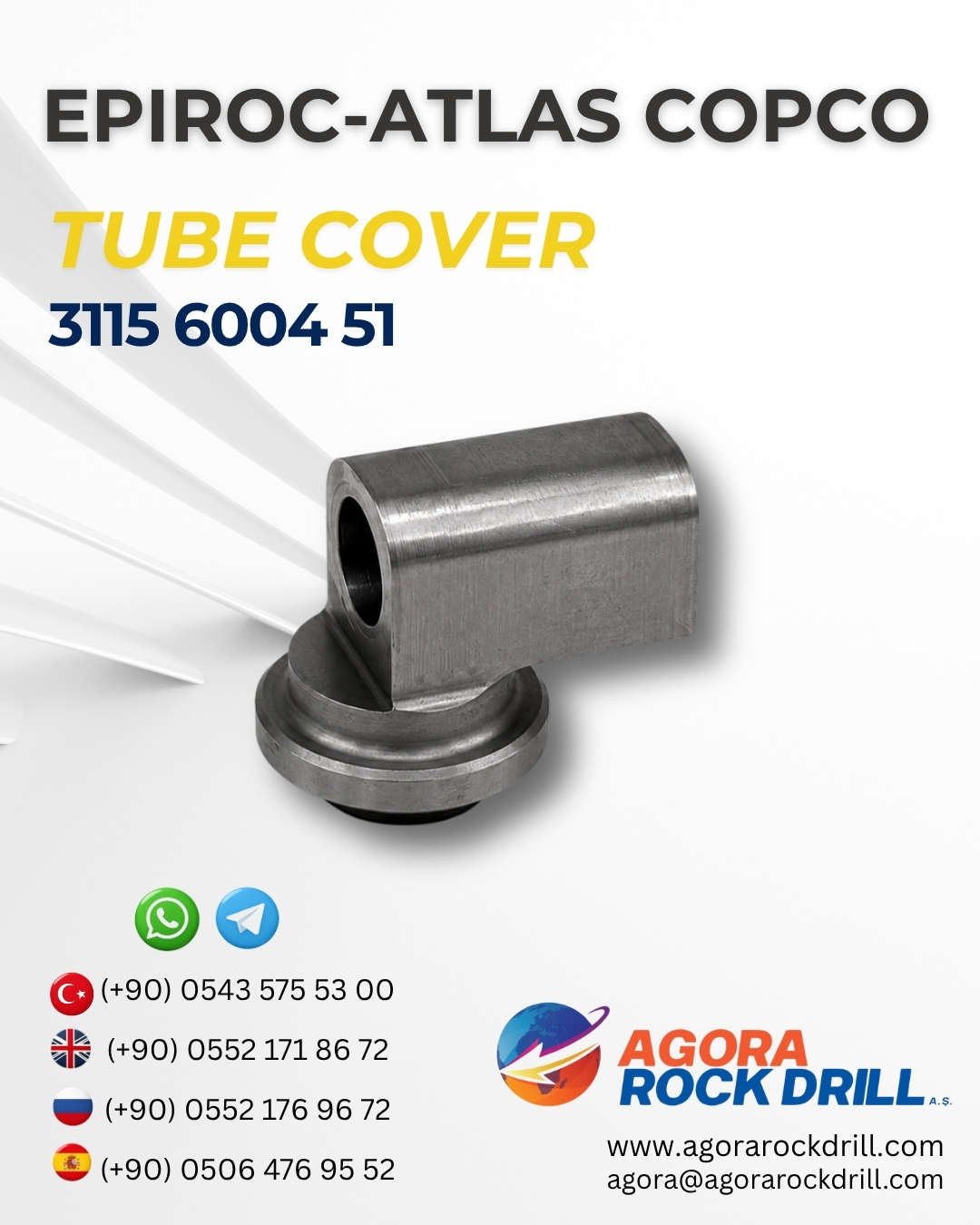 Epiroc - Atlas Copco - Tube Cover - 3115 6004 51 - 3115600451 - 3115-6004-51