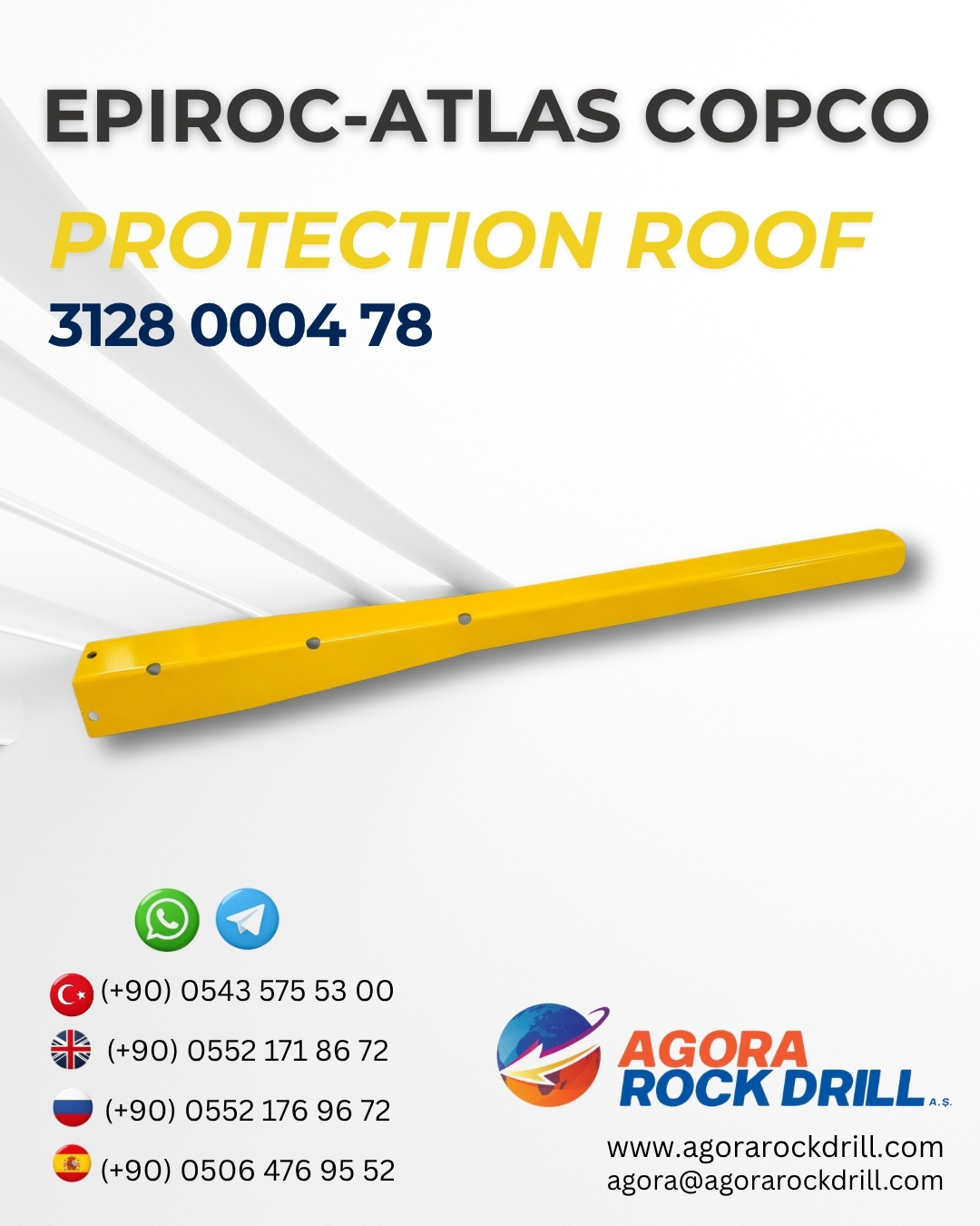 Epiroc - Atlas Copco - Protectıon Roof - 3128 0004 78 - 3128000478 - 3128-0004-78