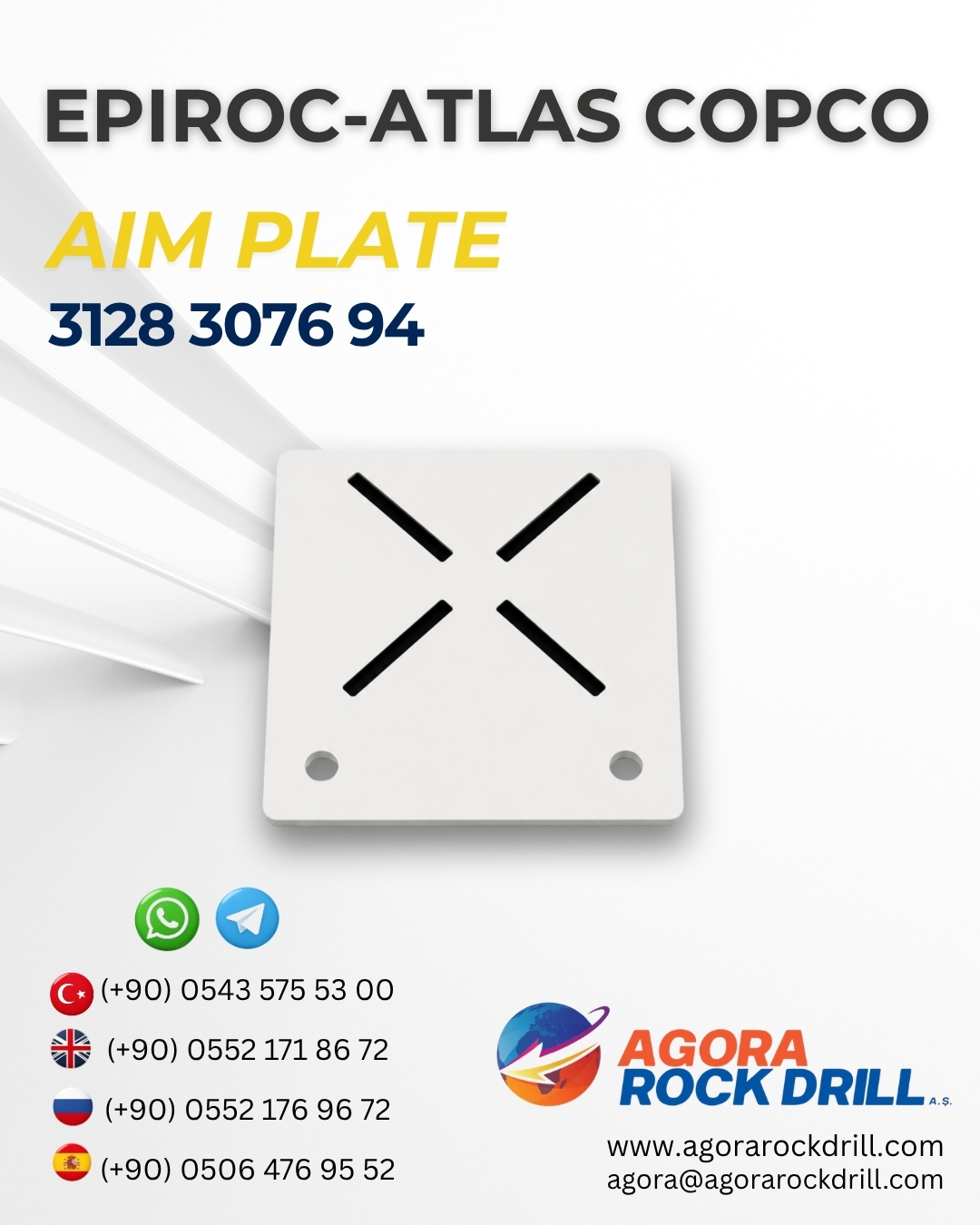 Epiroc - Atlas Copco - Aım Plate - 3128 3076 94 - 3128307694 - 3128-3076-94