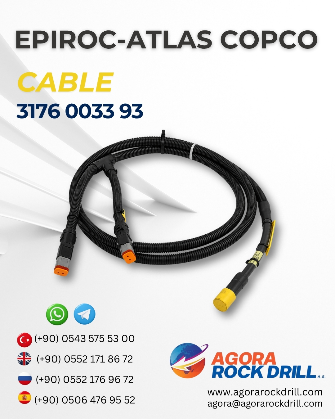 Epiroc - Atlas Copco - Cable - 3176 0033 93 - 3176003393 - 3176-0033-93