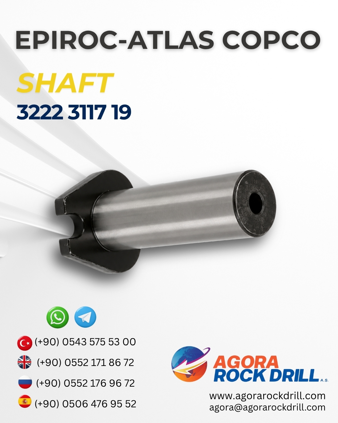 Epiroc - Atlas Copco - Shaft - 3222 3117 19 - 3222311719 - 3222-3117-19