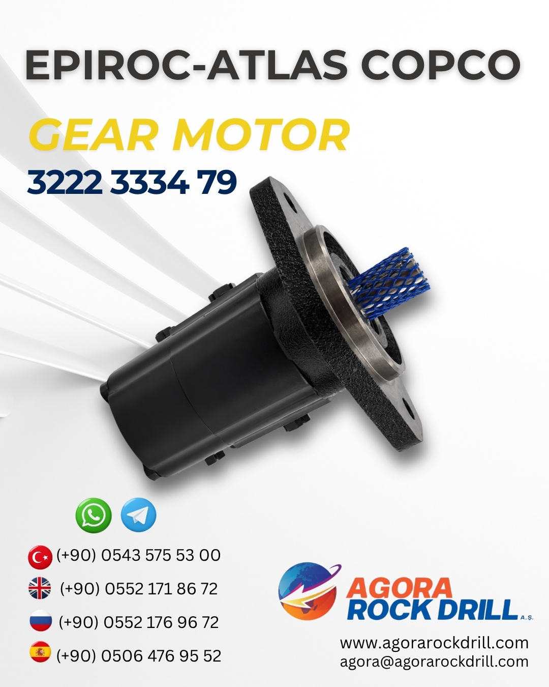 Epiroc - Atlas Copco - Gear Motor - 3222 3334 79 - 3222333479 - 3222-3334-79