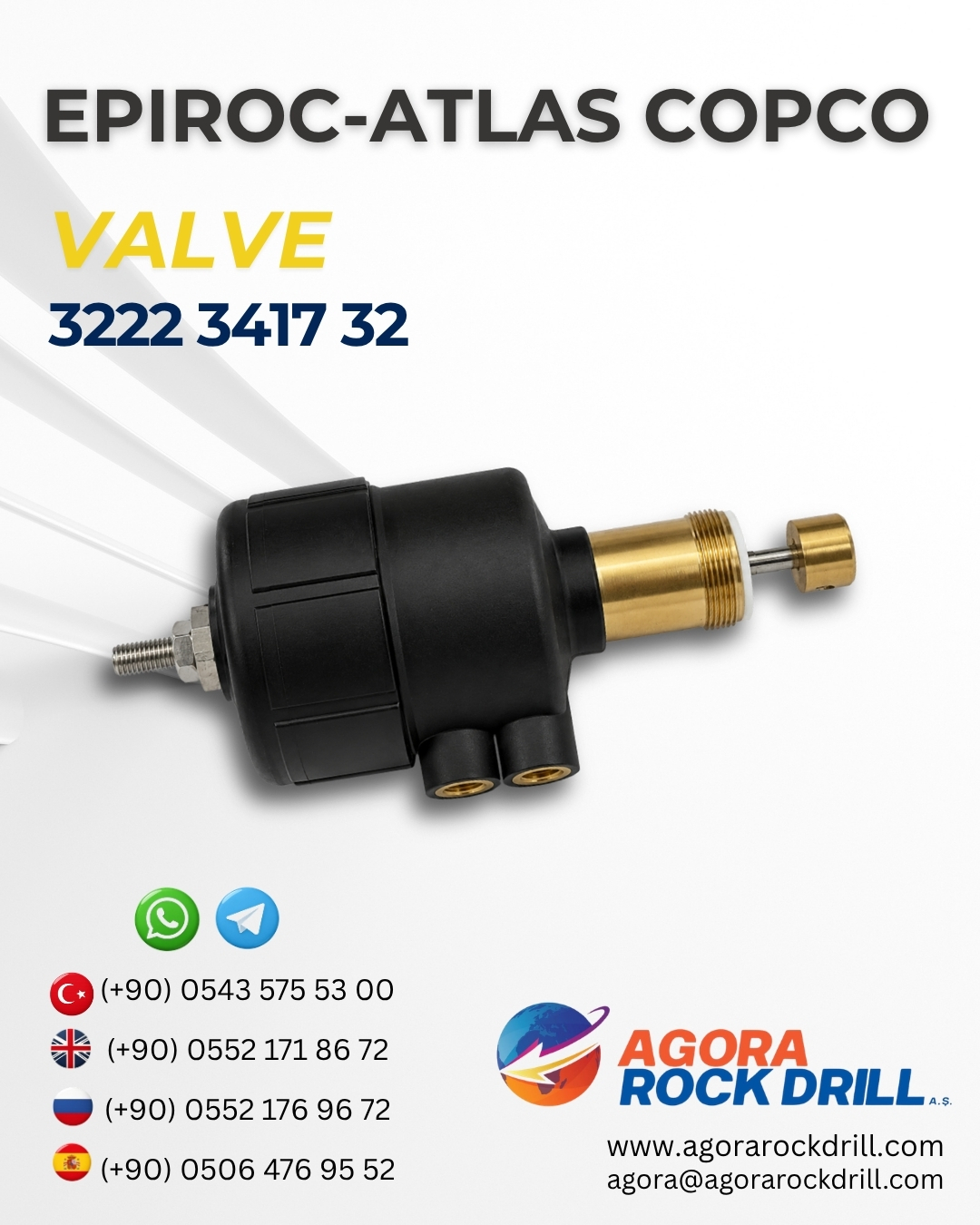 Epiroc - Atlas Copco - Valve - 3222 3417 32 - 3222341732 - 3222-3417-32 