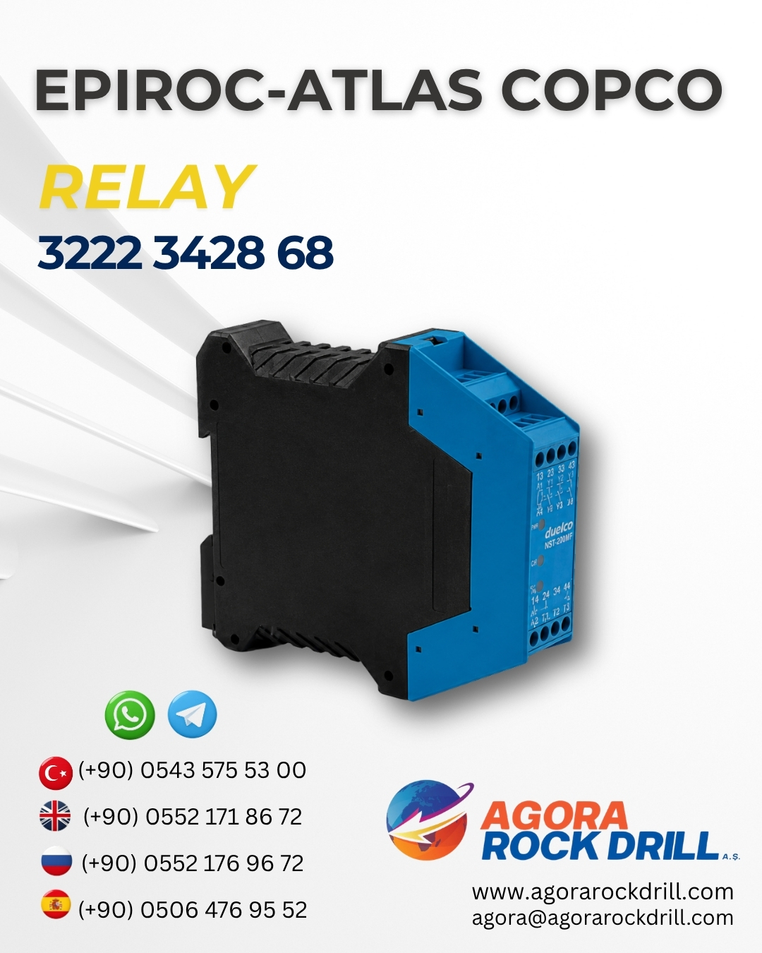 Epiroc - Atlas Copco - Relay - 3222 3428 68 - 3222342868 - 3222-3428-68