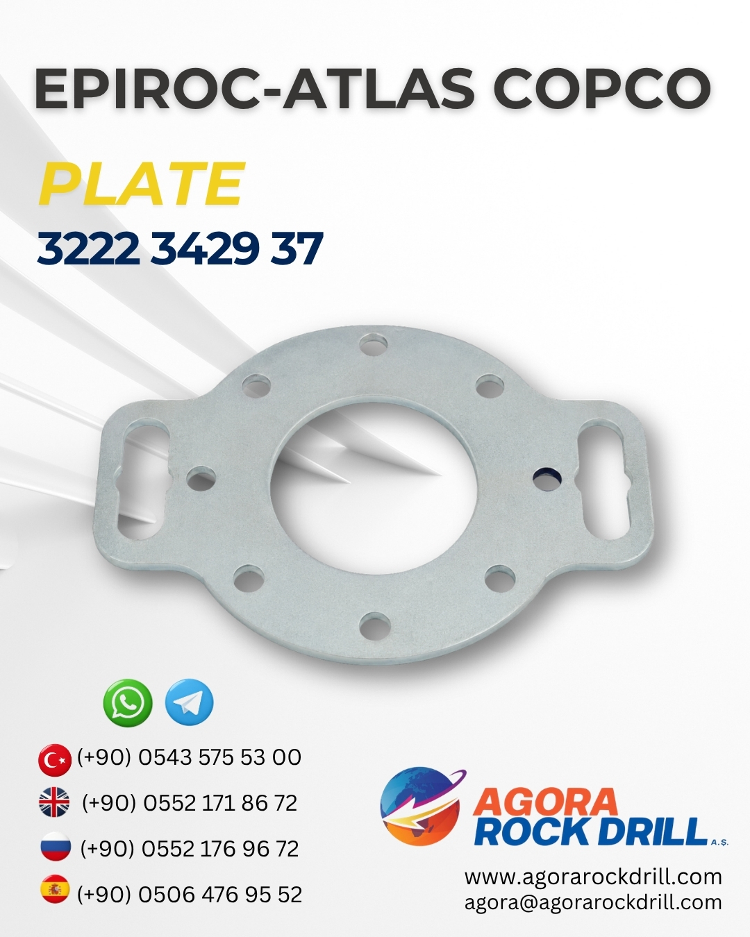 Epiroc - Atlas Copco - Plate - 3222 3429 37 - 3222342937 - 3222-3429-37