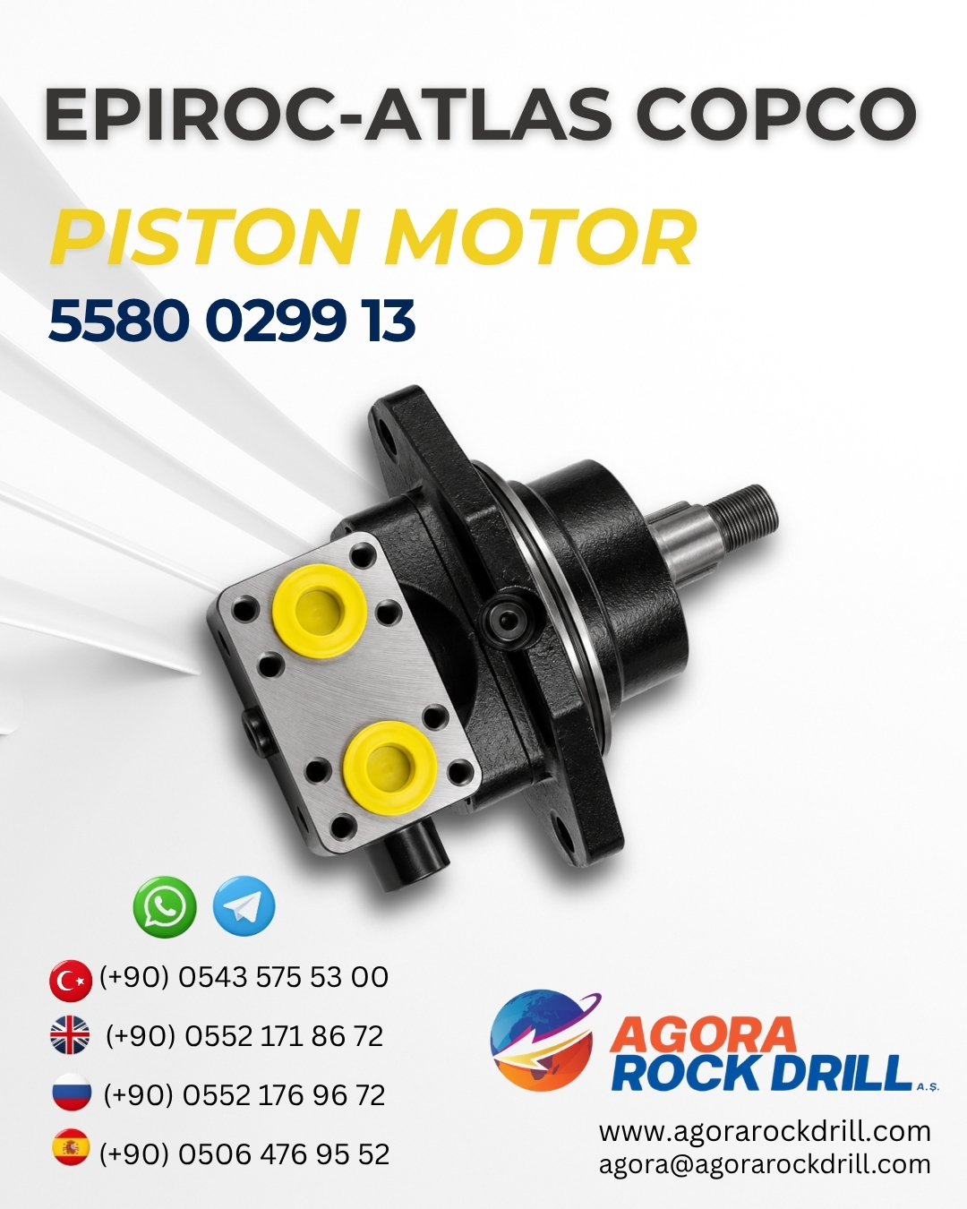 Epiroc - Atlas Copco - Piston Motor - 5580 0299 13 - 5580029913 - 5580-0299-13
