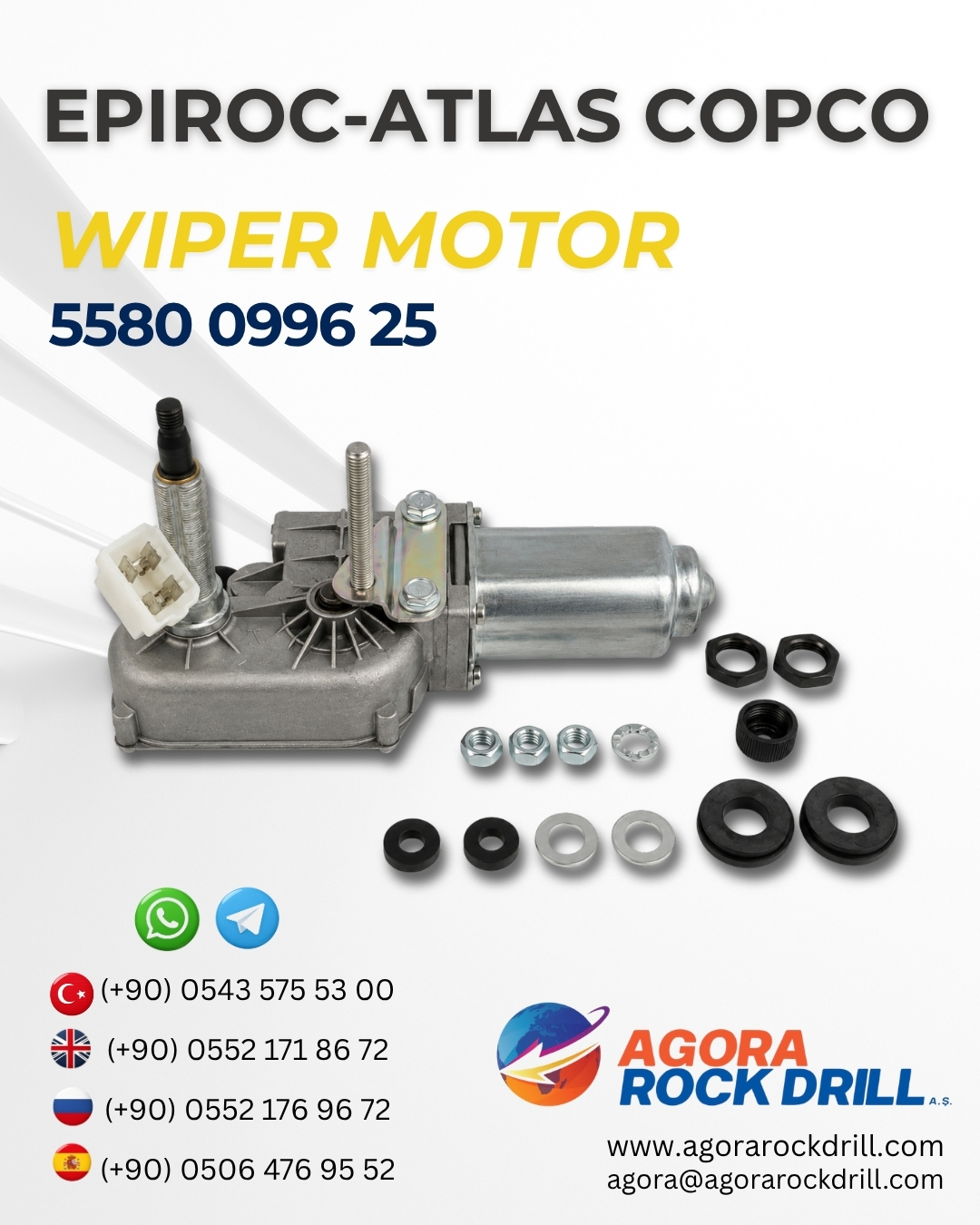 Epiroc - Atlas Copco - Wiper Motor - 5580 0996 25 - 5580099625 - 5580-0996-25